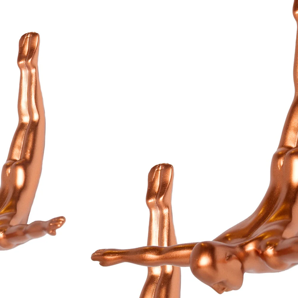 Set of Three 7" Bronze Divers Resin Wall Decor - Image 4