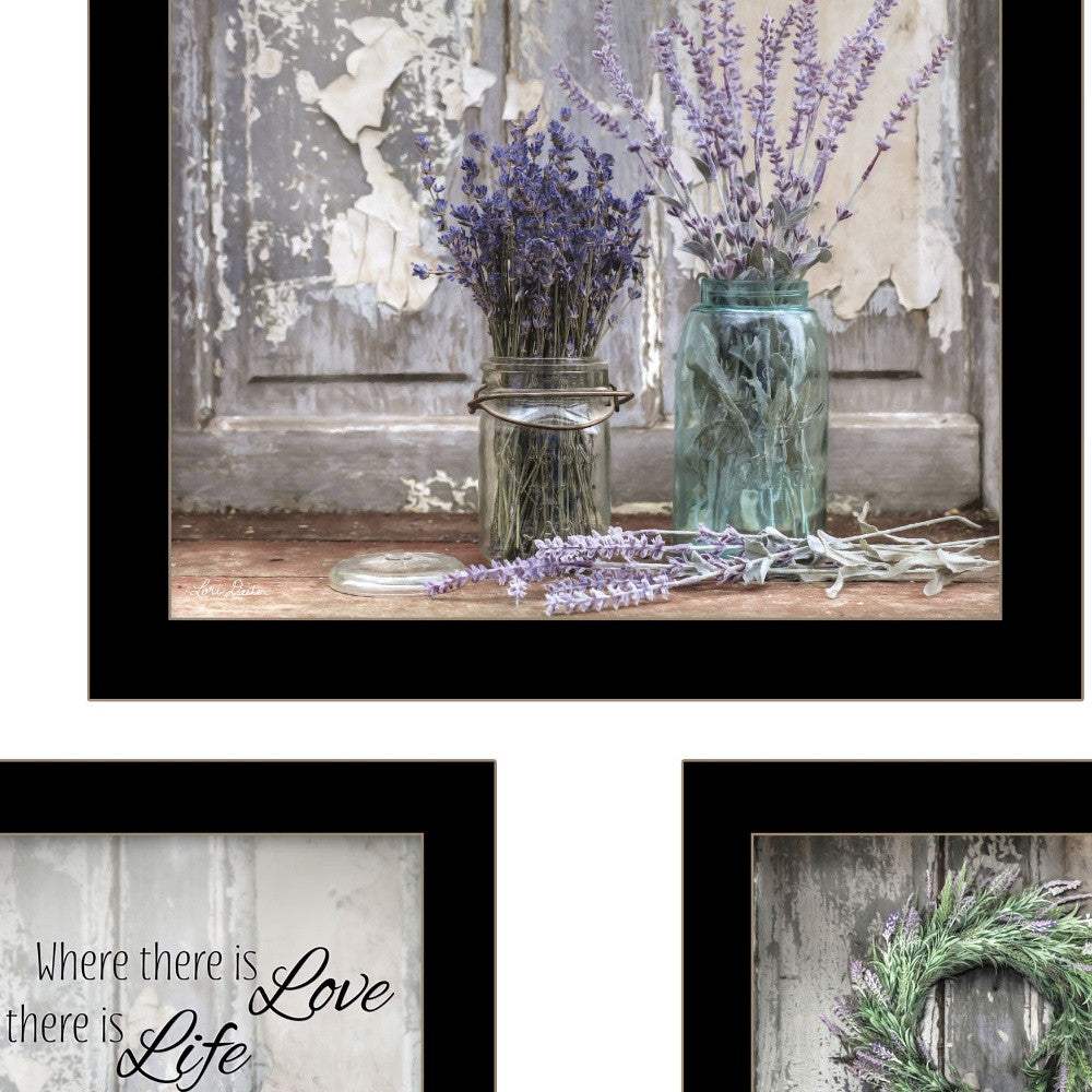 Set Of Three Abundance of Beauty Black Framed Print Wall Art - Image 4