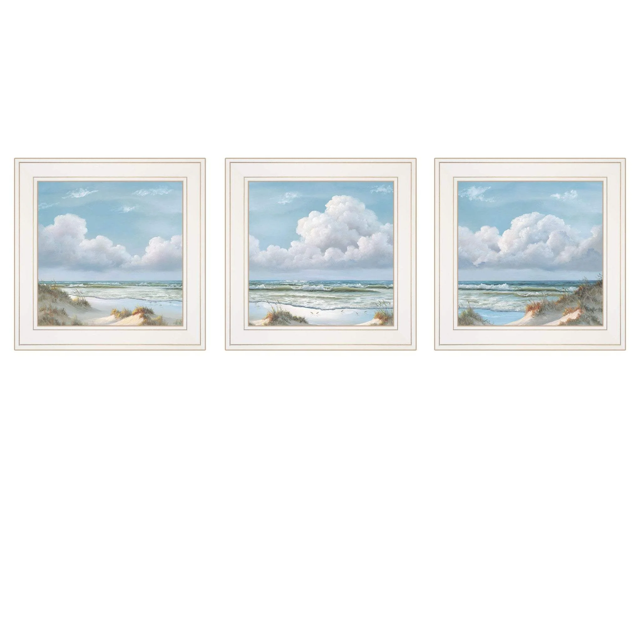 Set Of Three Beautiful Day III III White Framed Print Wall Art - Image 3