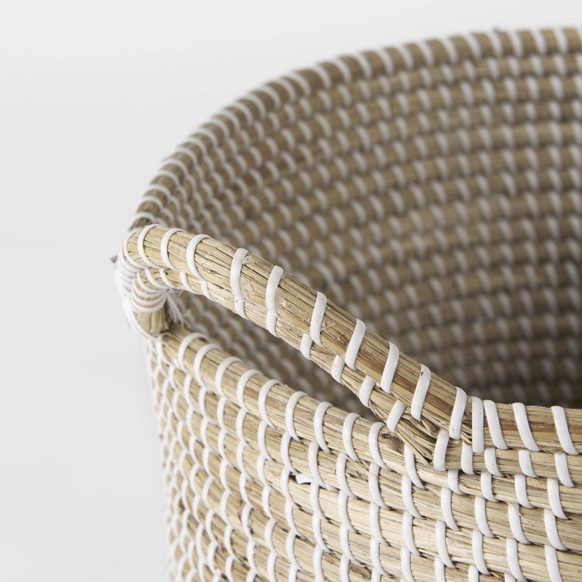 Set Of Three Beige And White Storage Baskets - Image 5