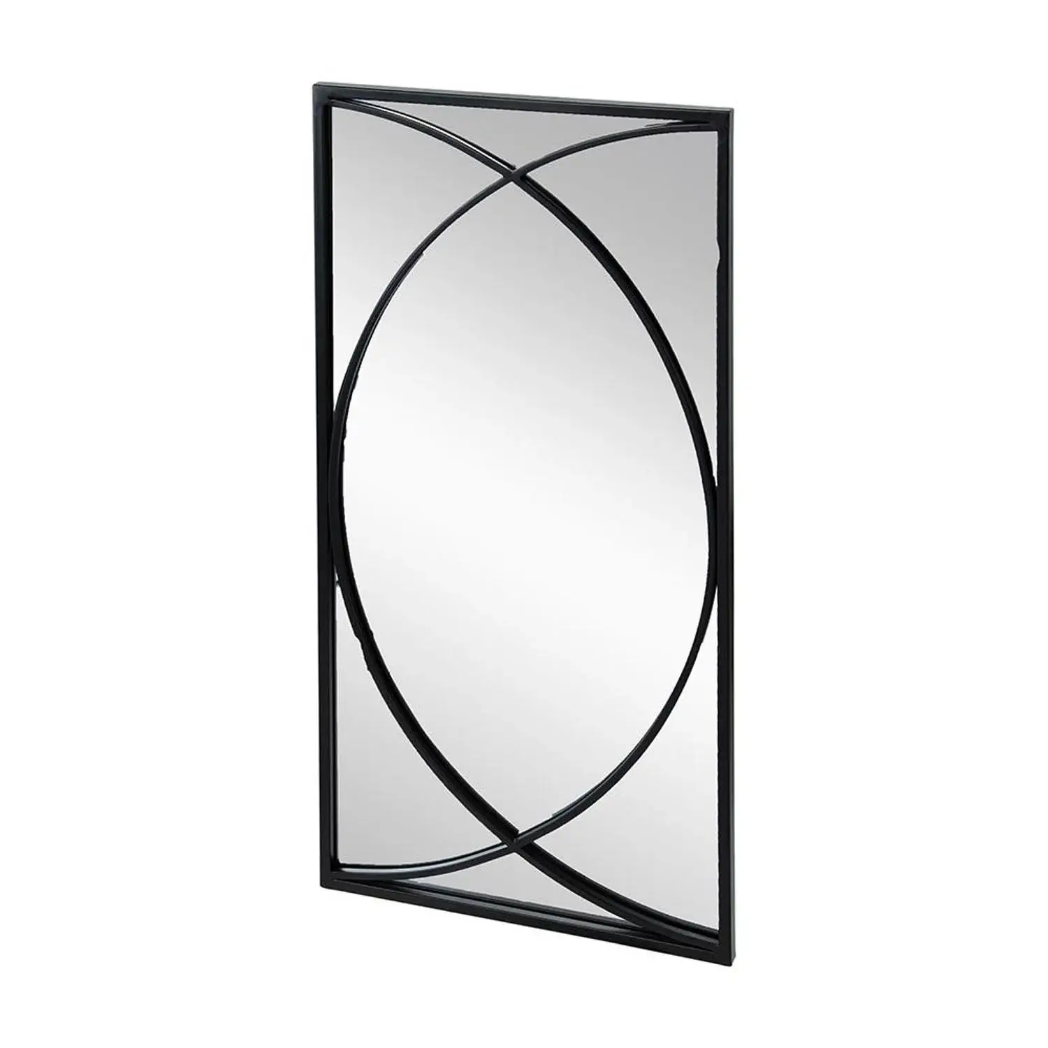 Set of Three Black Iron Framed Accent Mirror - Image 2