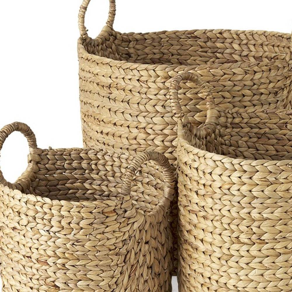 Set Of Three Braided Wicker Storage Baskets - Image 6