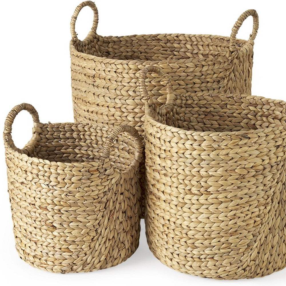 Set Of Three Braided Wicker Storage Baskets - Image 7