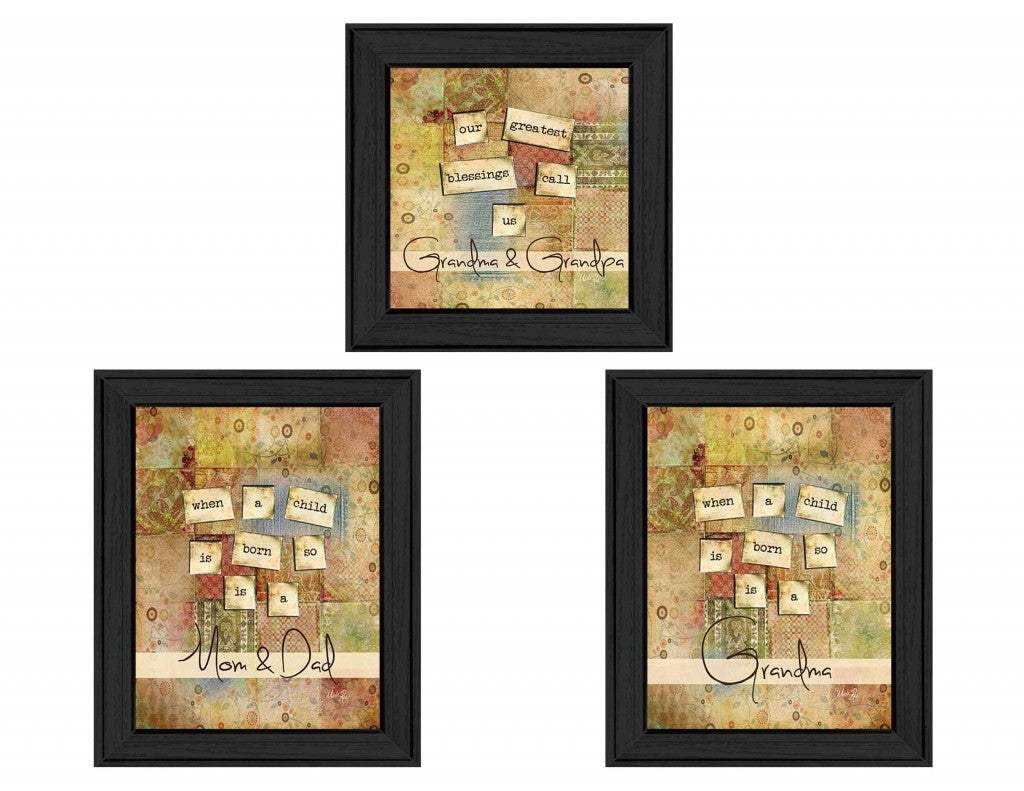 Set Of Three Child Collection Black Framed Print Wall Art - Image 2
