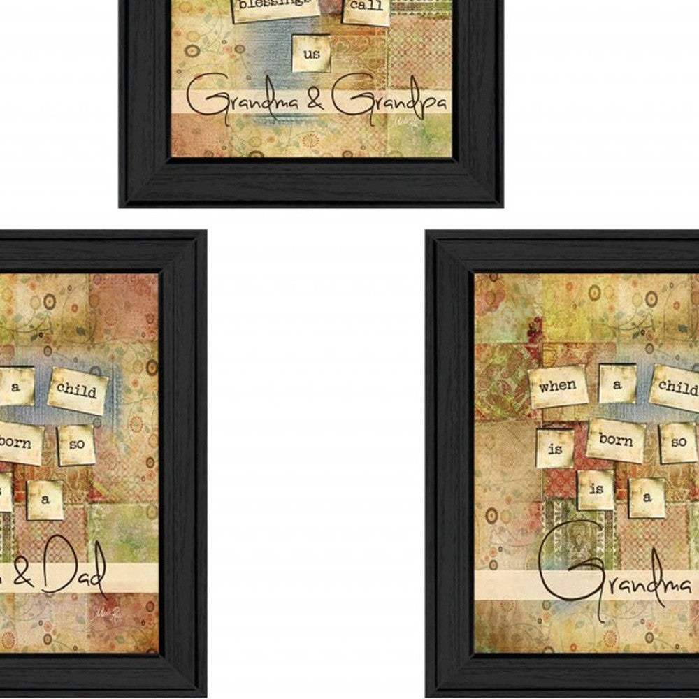 Set Of Three Child Collection Black Framed Print Wall Art - Image 4