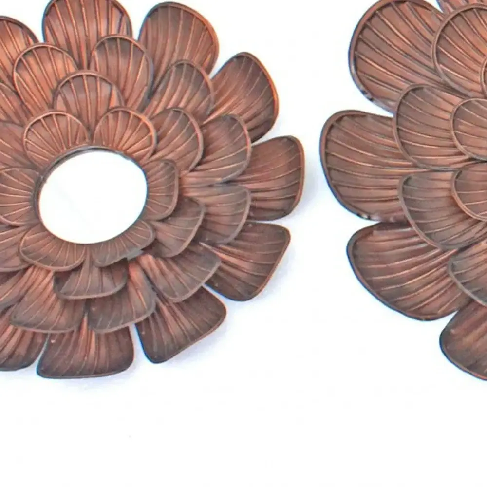 Set of Three Copper Novelty Metal Framed Accent Mirror - Image 4