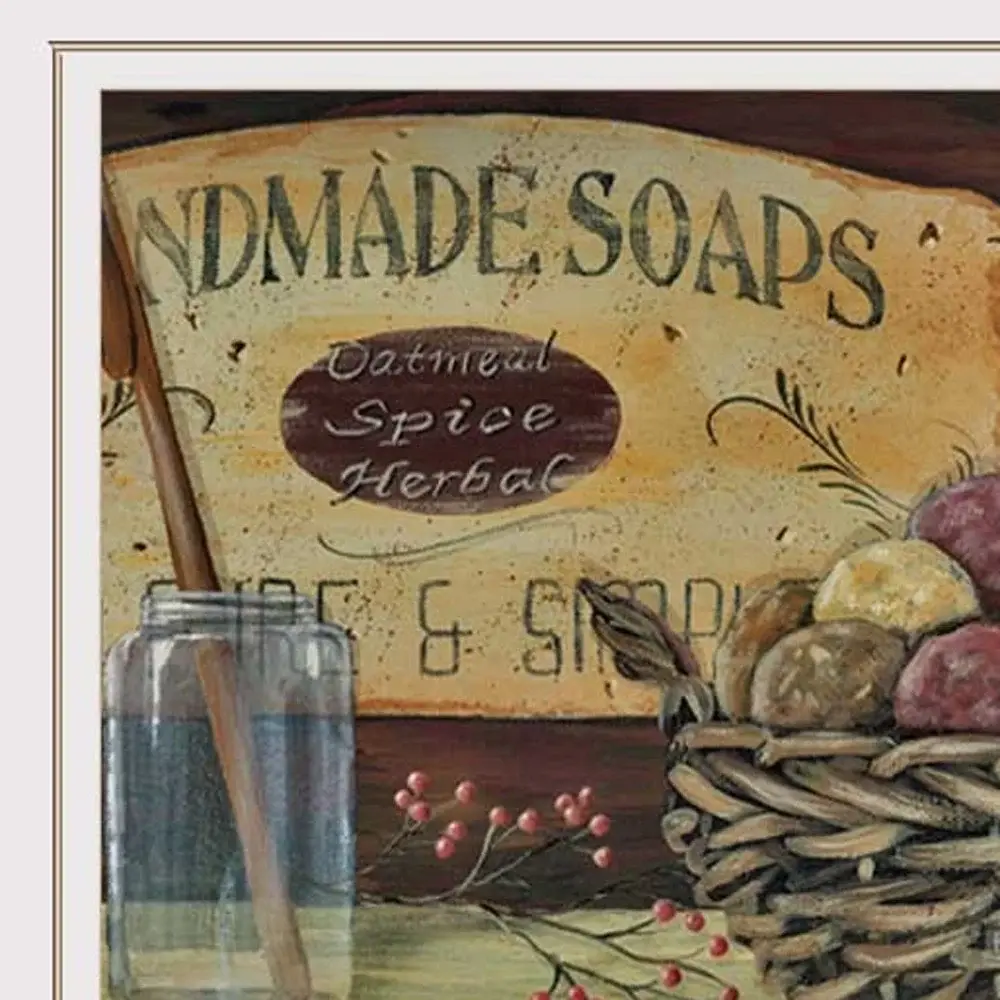 Set Of Three COUNTRY BATH White Framed Print Bathroom Wall Art - Image 3