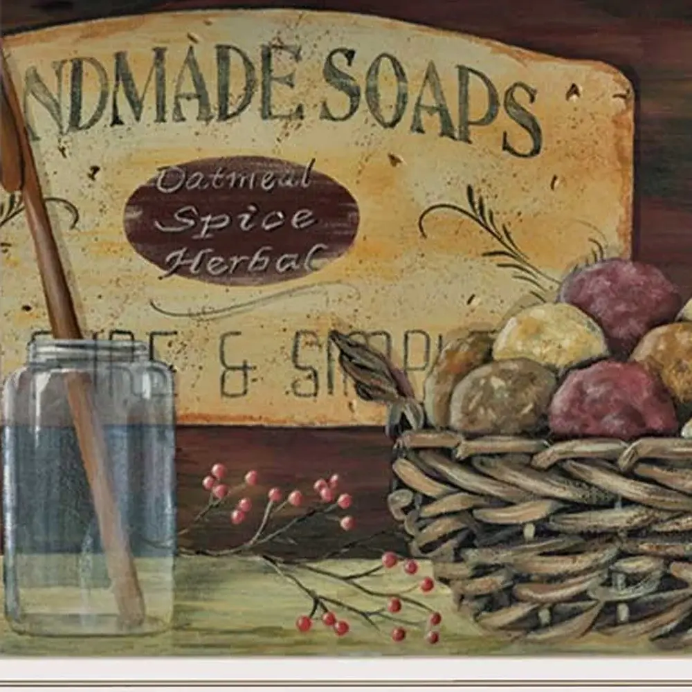 Set Of Three COUNTRY BATH White Framed Print Bathroom Wall Art - Image 4