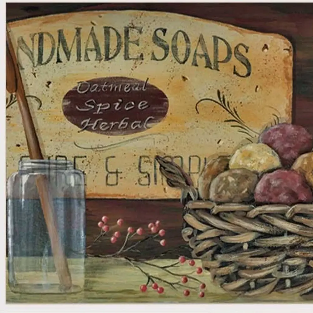 Set Of Three COUNTRY BATH White Framed Print Bathroom Wall Art - Image 2