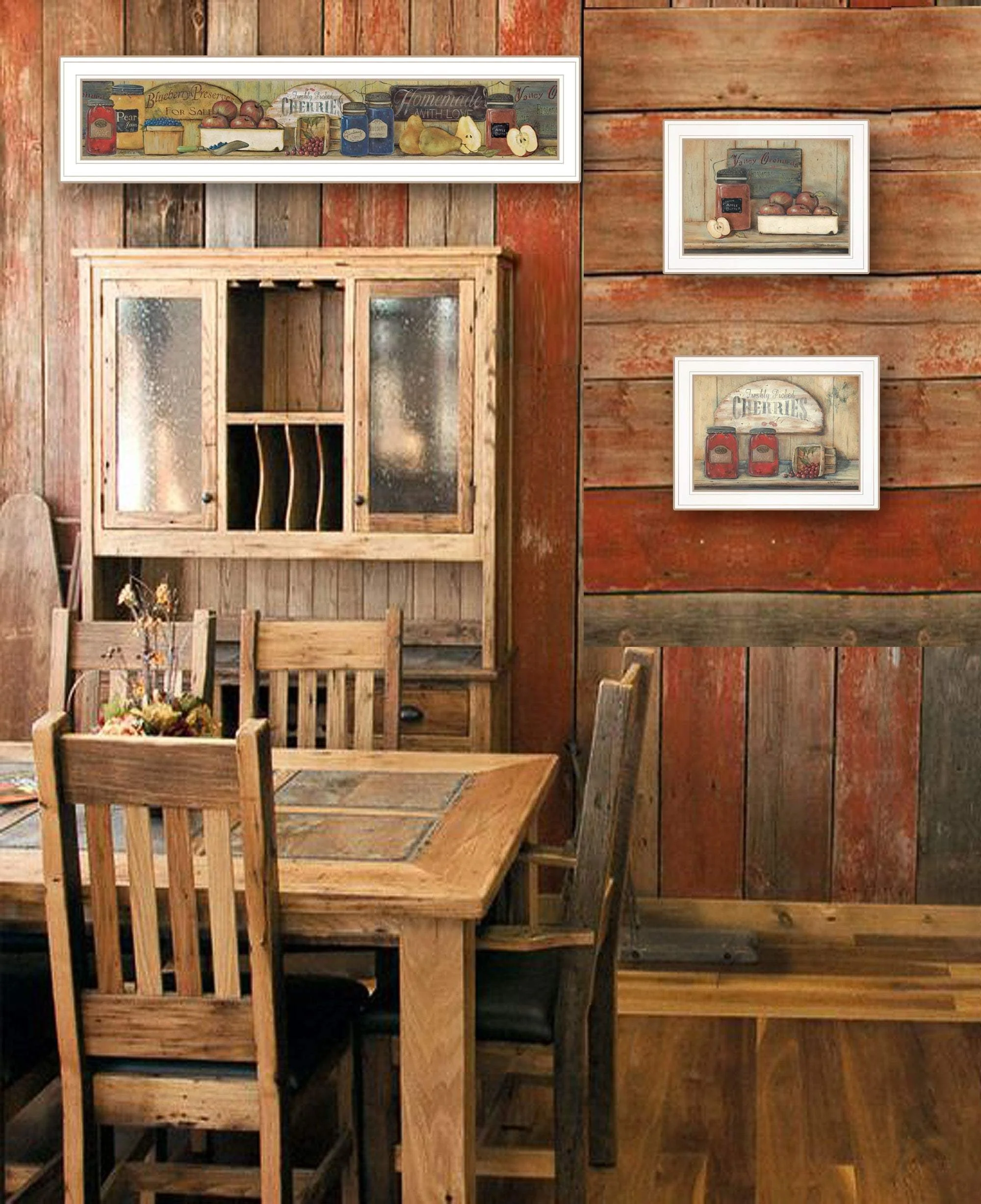 Set Of Three Country Kitchen 1 White Framed Print Kitchen Wall Art - Image 5