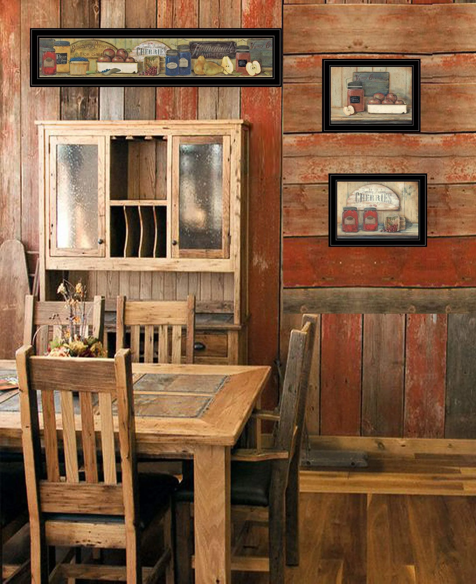 Set Of Three Country Kitchen 2 Black Framed Print Kitchen Wall Art - Image 5
