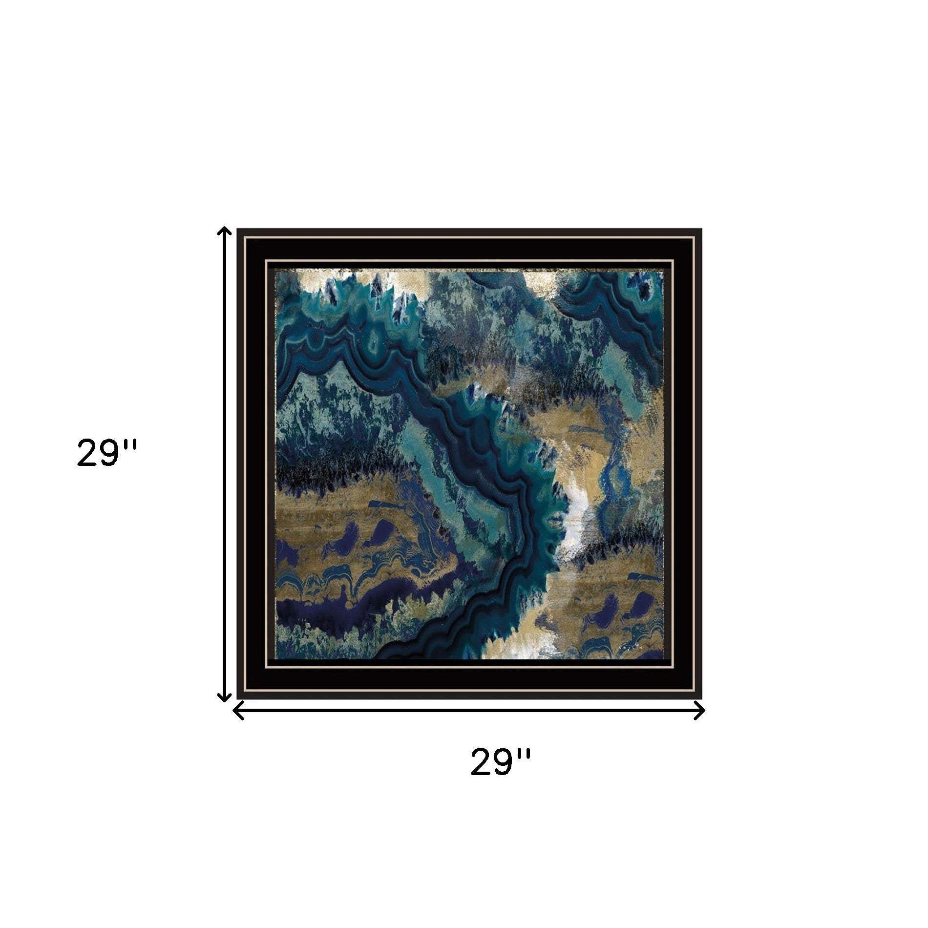 Set Of Three Deep Blue 1 Black Framed Print Wall Art - Image 6