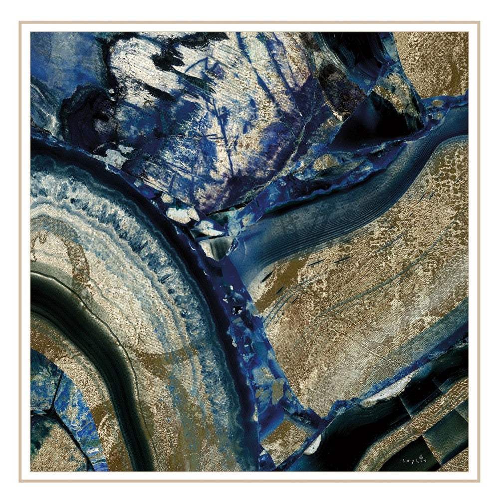 Set Of Three Deep Blue 2 White Framed Print Wall Art - Image 2