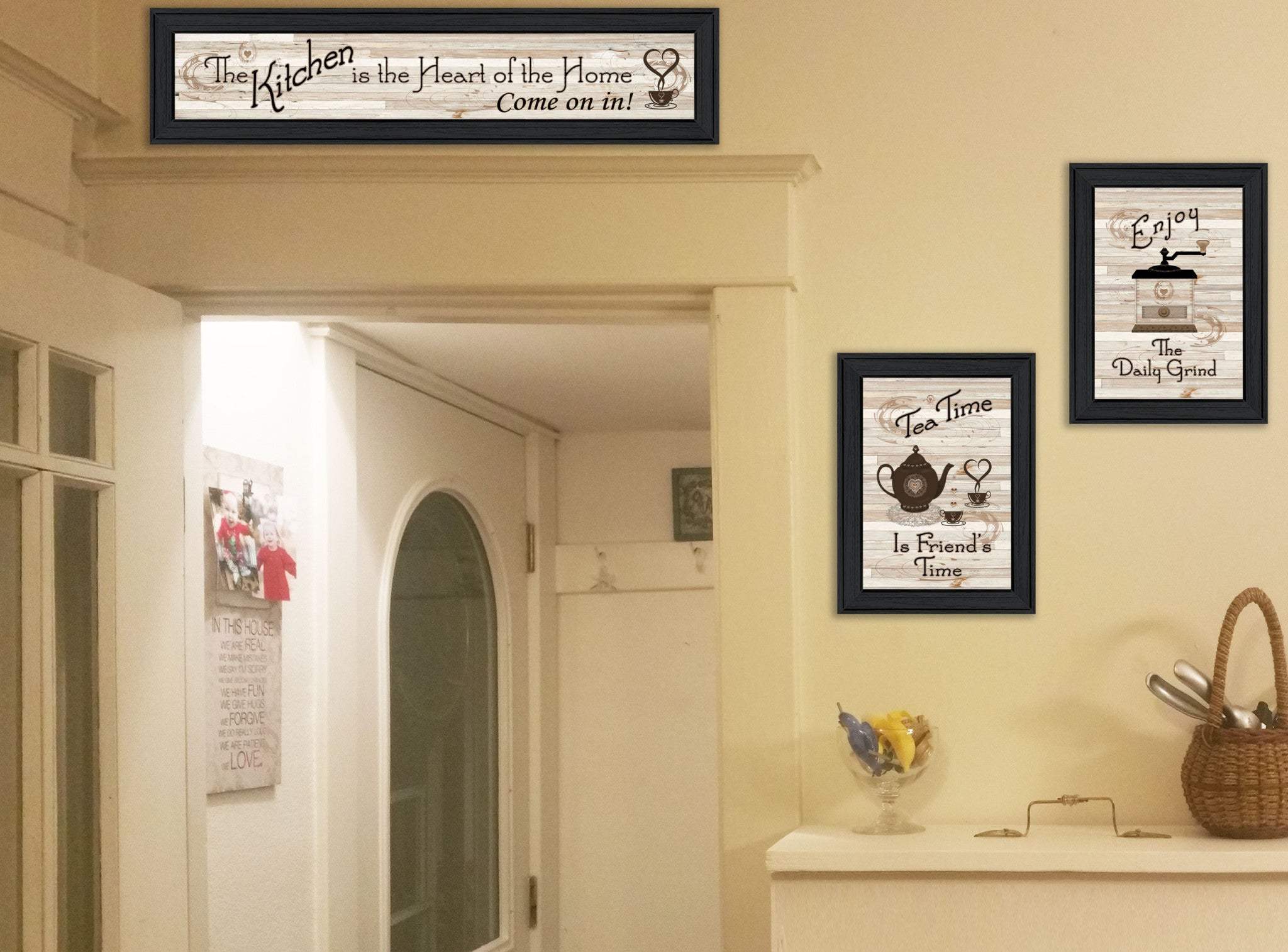 Set Of Three Kitchen Black Framed Prints Kitchen Wall Art - Image 5
