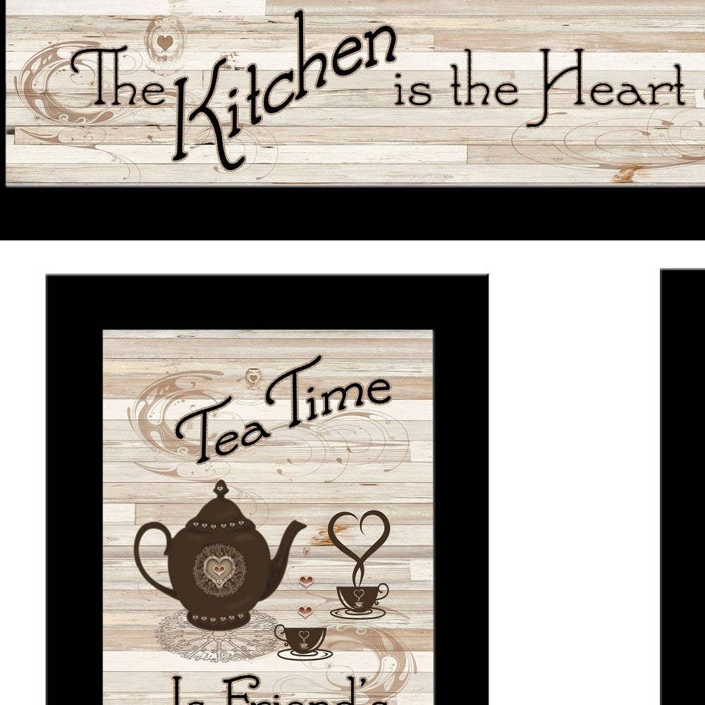 Set Of Three Kitchen Friendship Collection III 3 Black Framed Print Kitchen Wall Art - Image 4