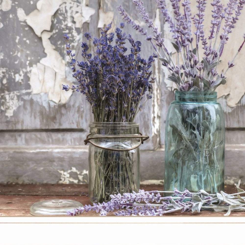 Set Of Three Love Life And Lavender White Framed Print Wall Art - Image 4