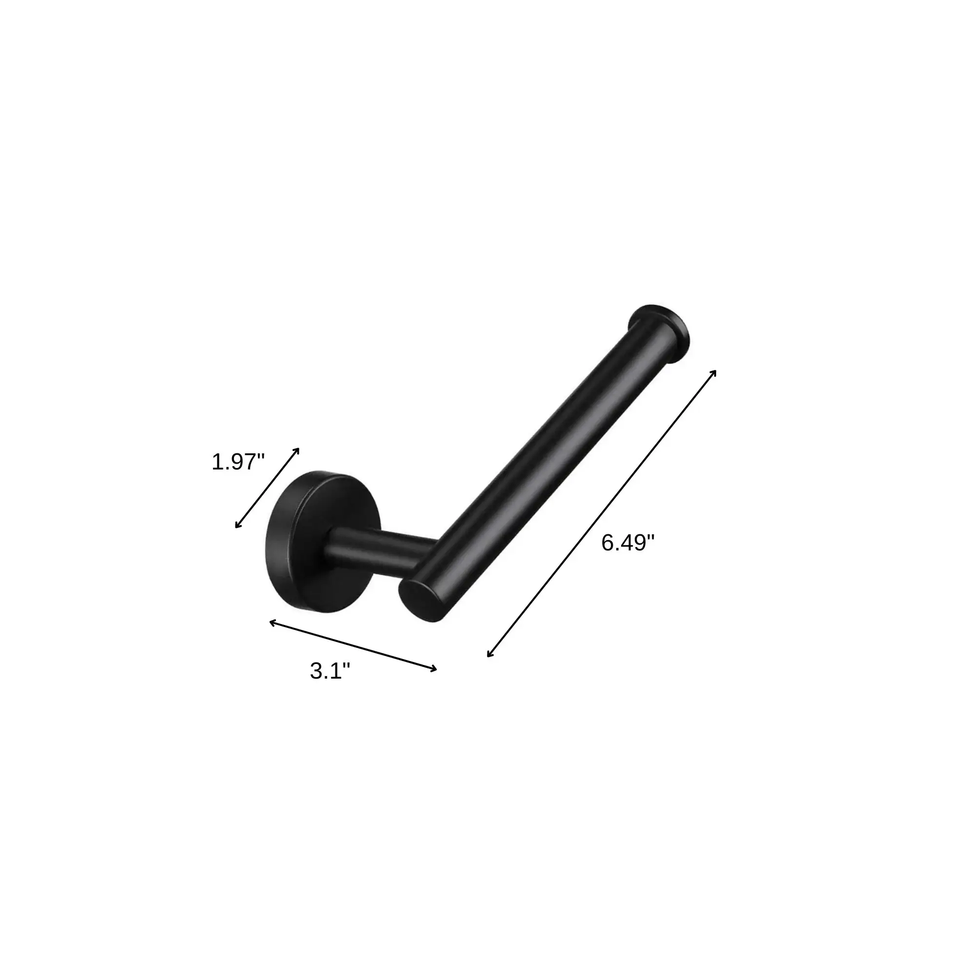 Set of Two Black Stainless Steel Wall Mount Towel Ring and Toilet Paper Holder - Image 8