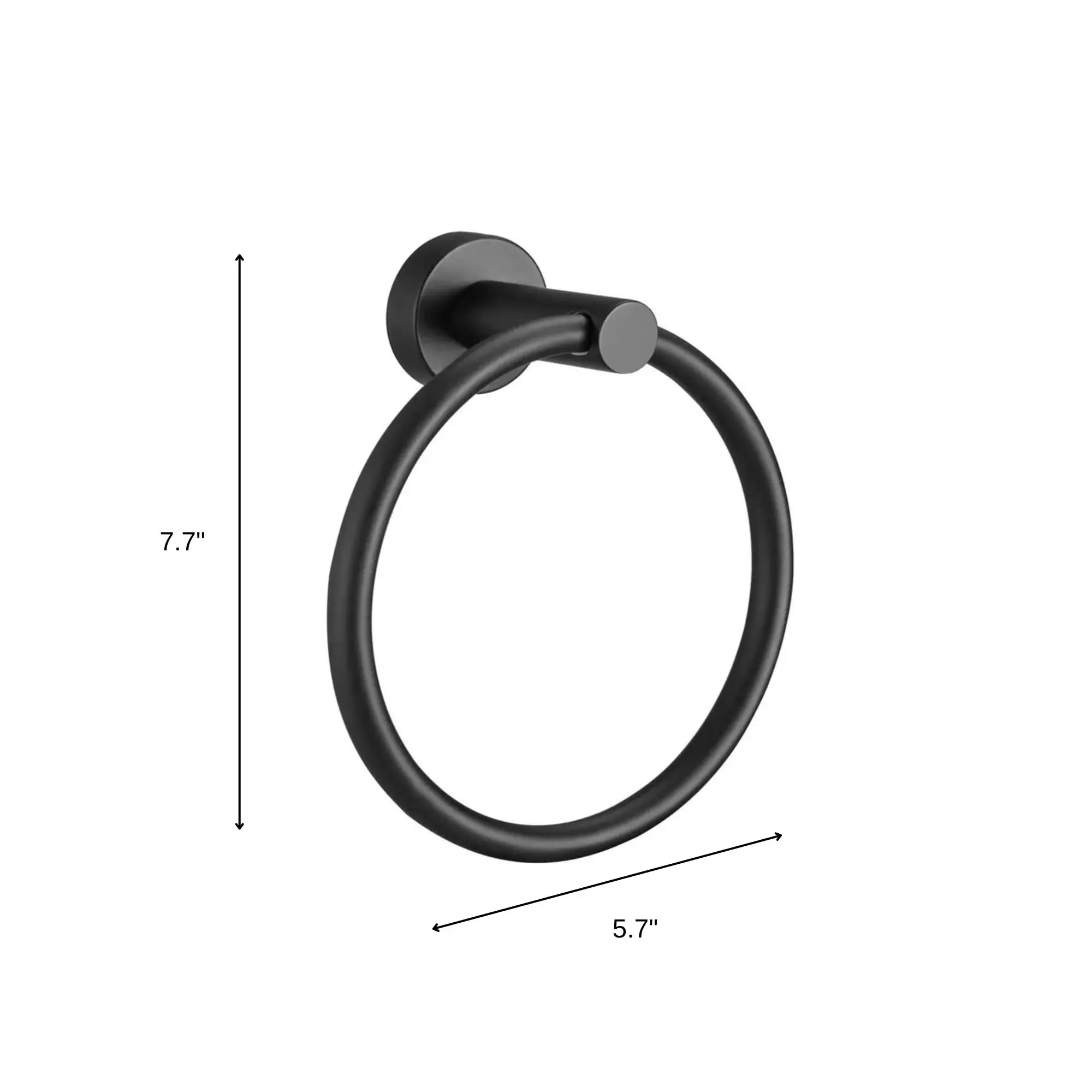 Set of Two Black Stainless Steel Wall Mount Towel Ring and Toilet Paper Holder - Image 9
