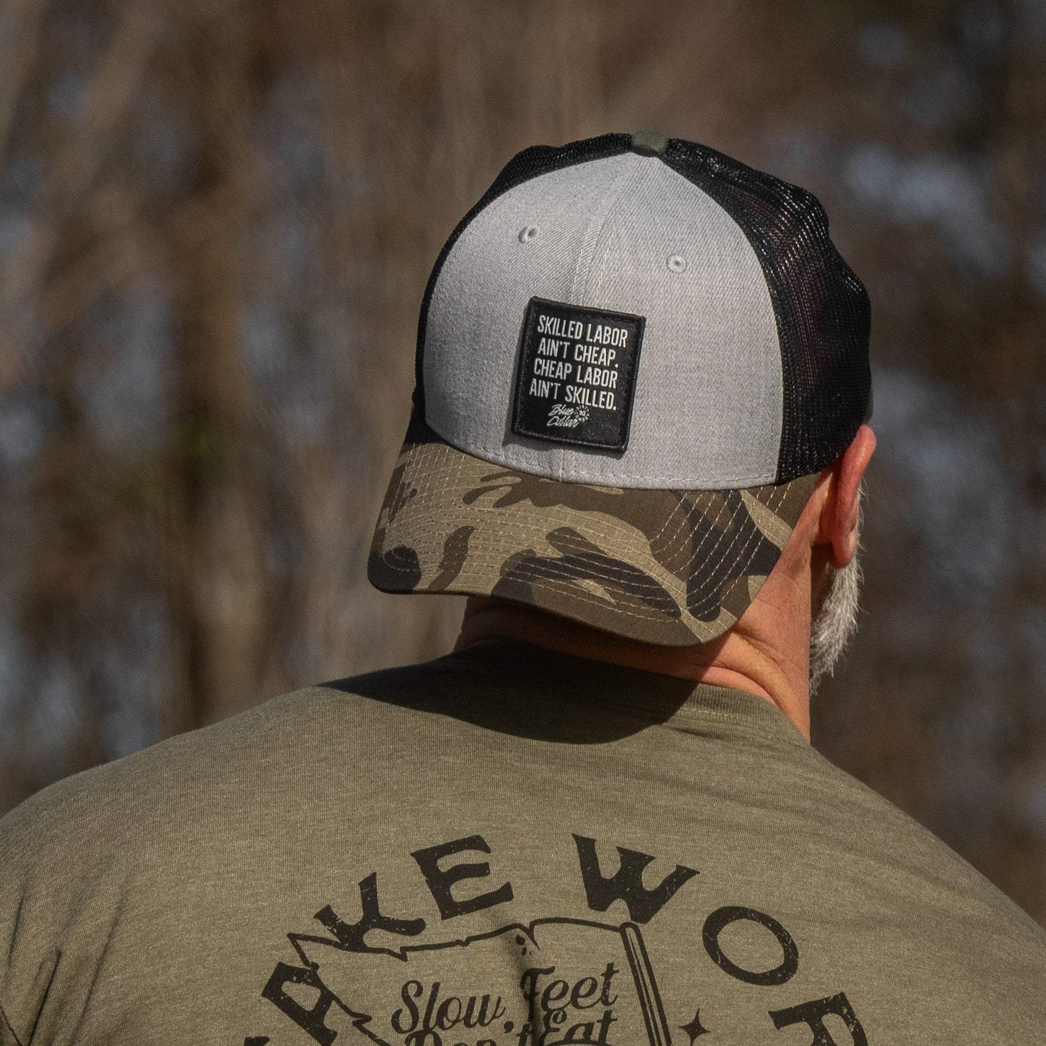 Skilled Labor Ain't Cheap Patch Snapback Hat - Image 25