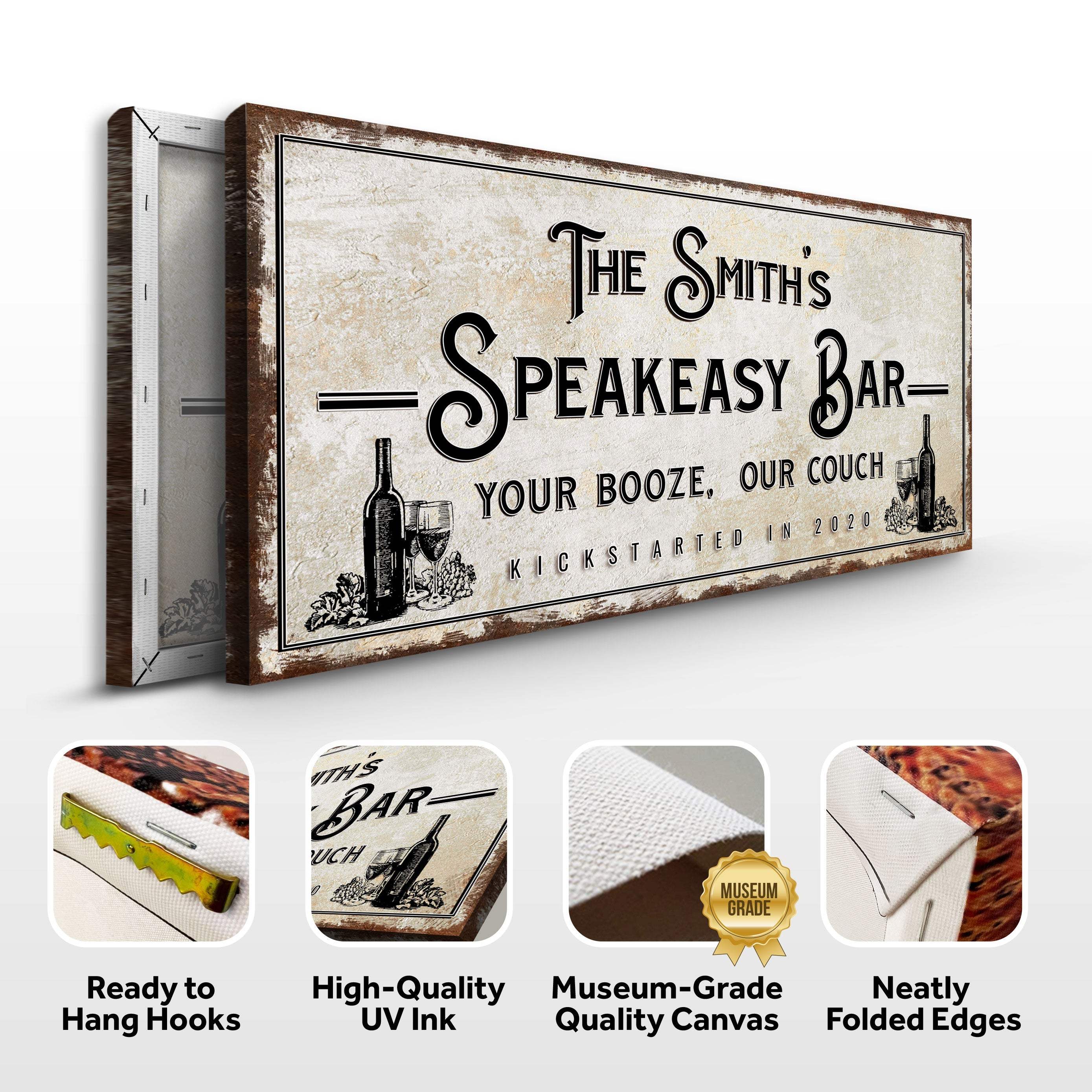 Speakeasy Your Booze Our Couch Bar Sign - Image 5