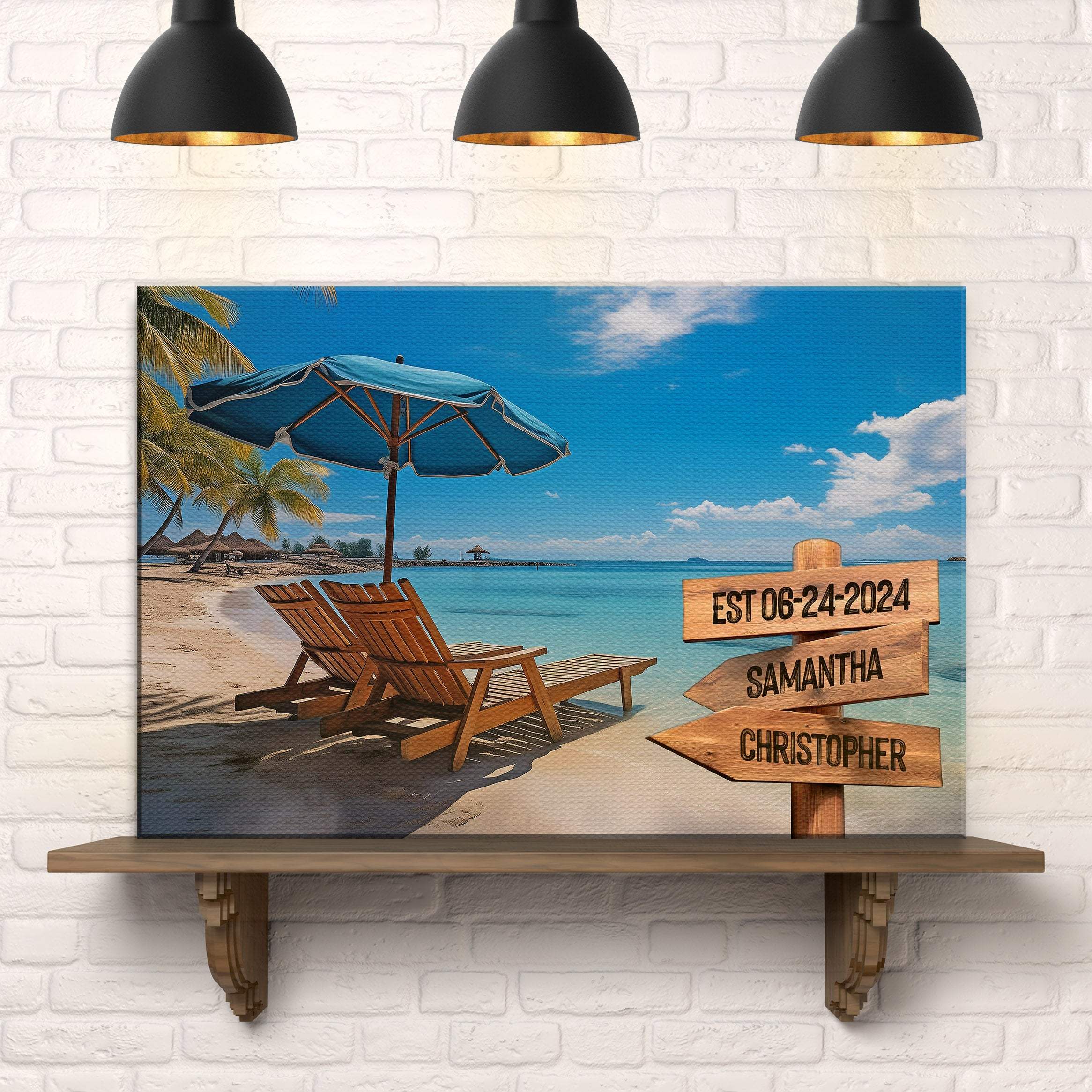 Summer Beach Family Names Sign - Image 2
