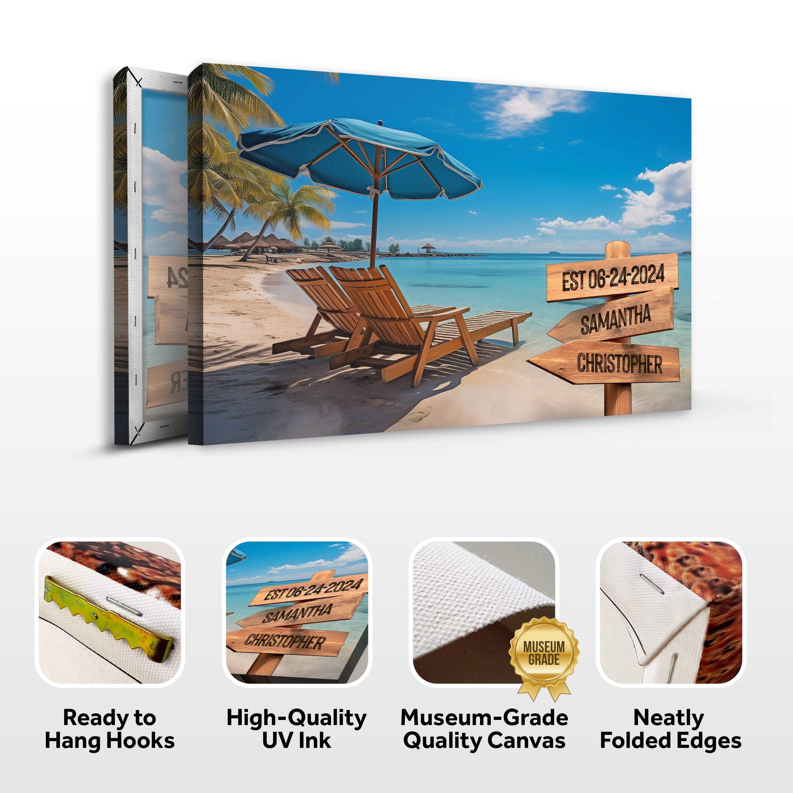 Summer Beach Family Names Sign - Image 5