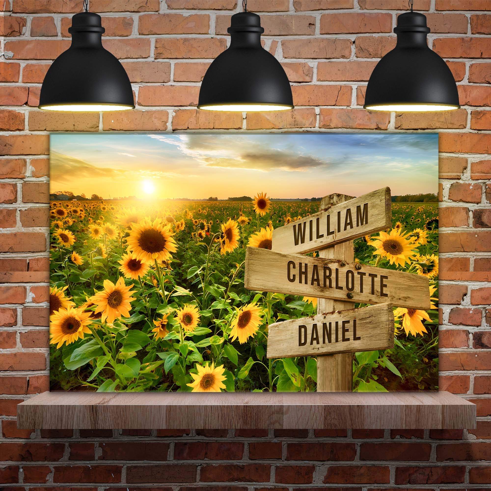 Sunflower Field Family Names Sign - Image 2