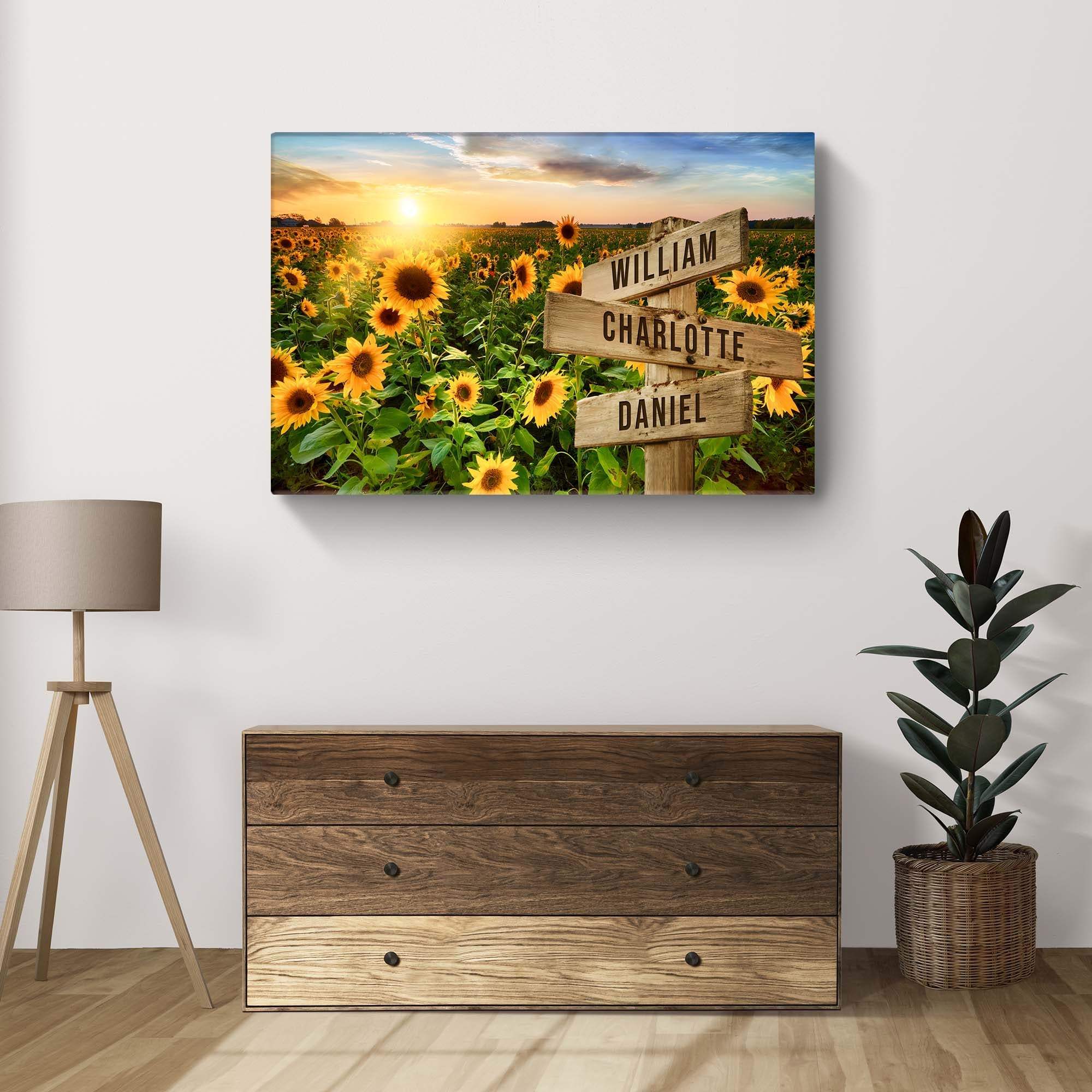 Sunflower Field Family Names Sign - Image 3