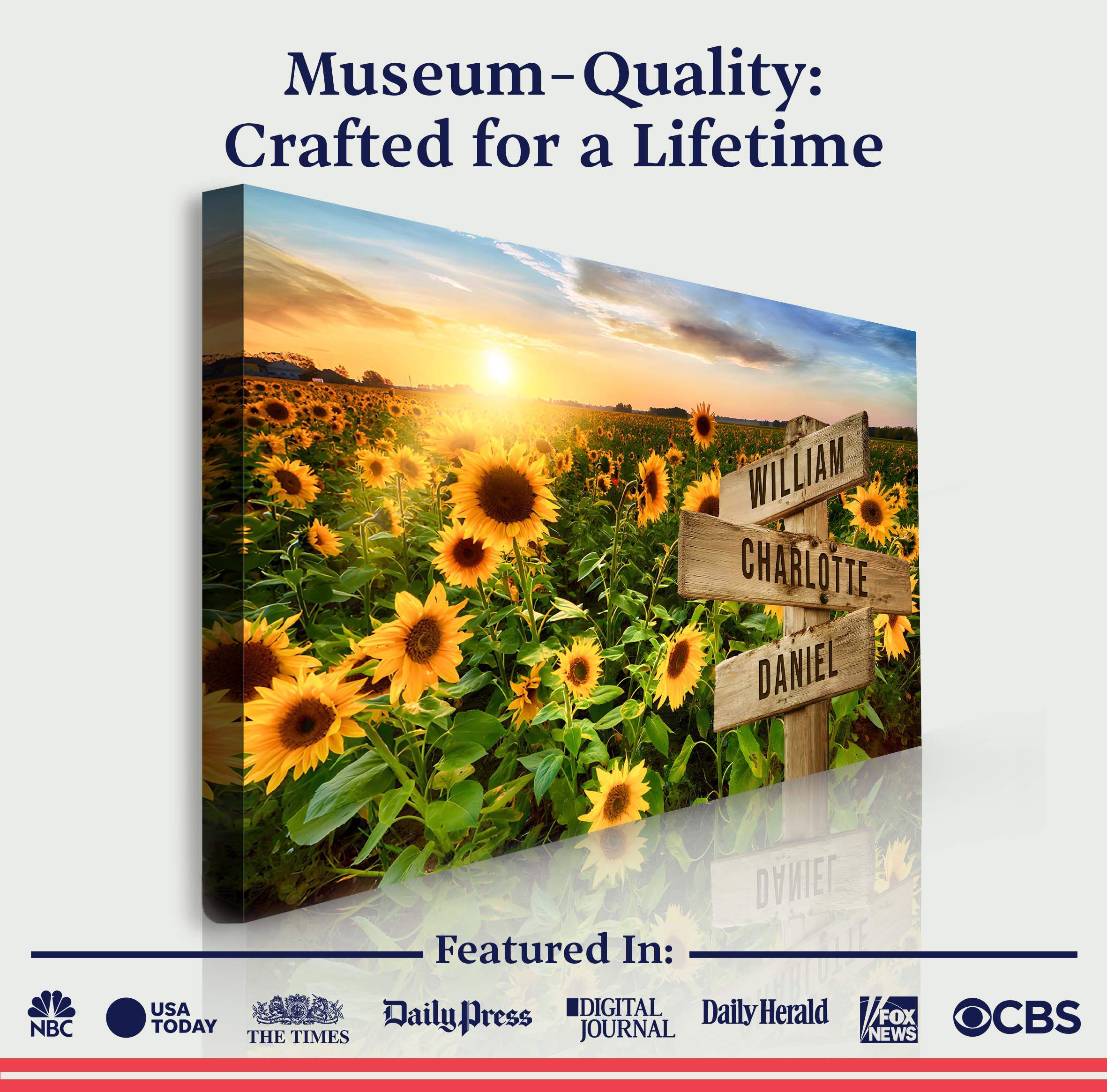 Sunflower Field Family Names Sign - Image 5