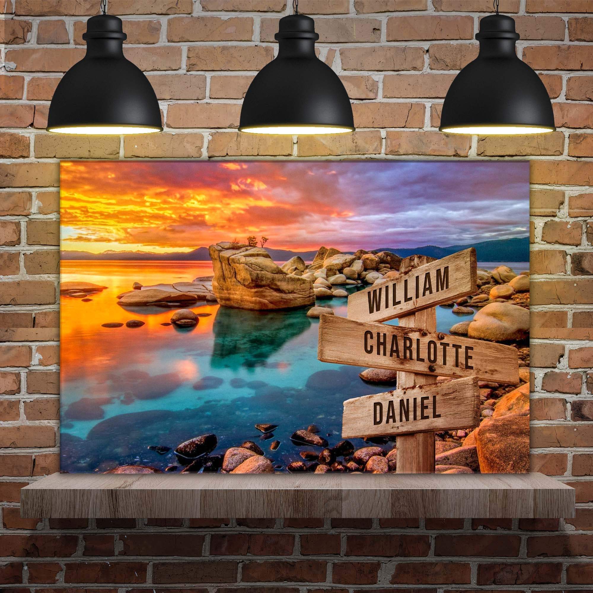 Sunset Beach Skies Family Names Sign - Image 2