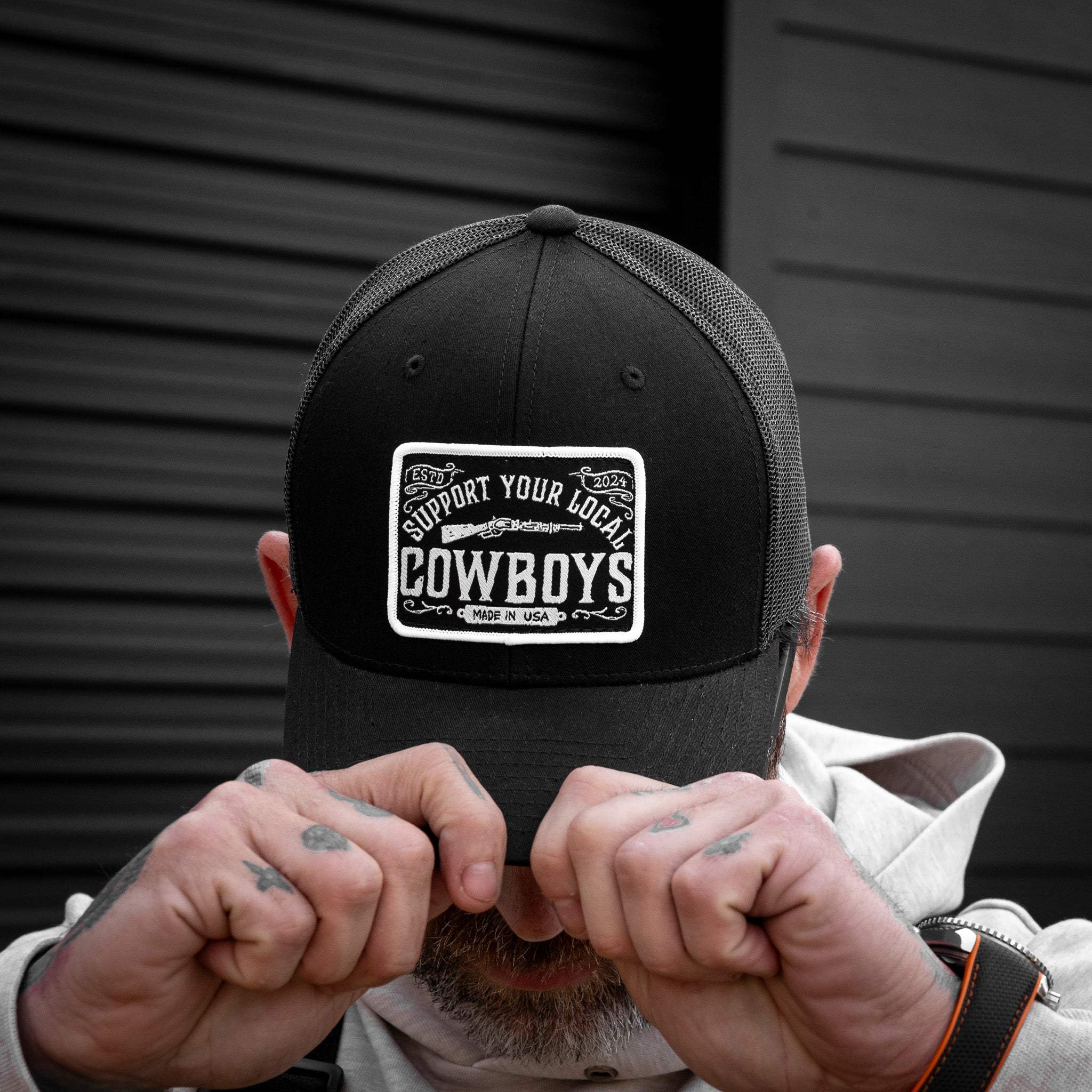 Support Your Local Cowboys Patch Snapback Hat - Image 5