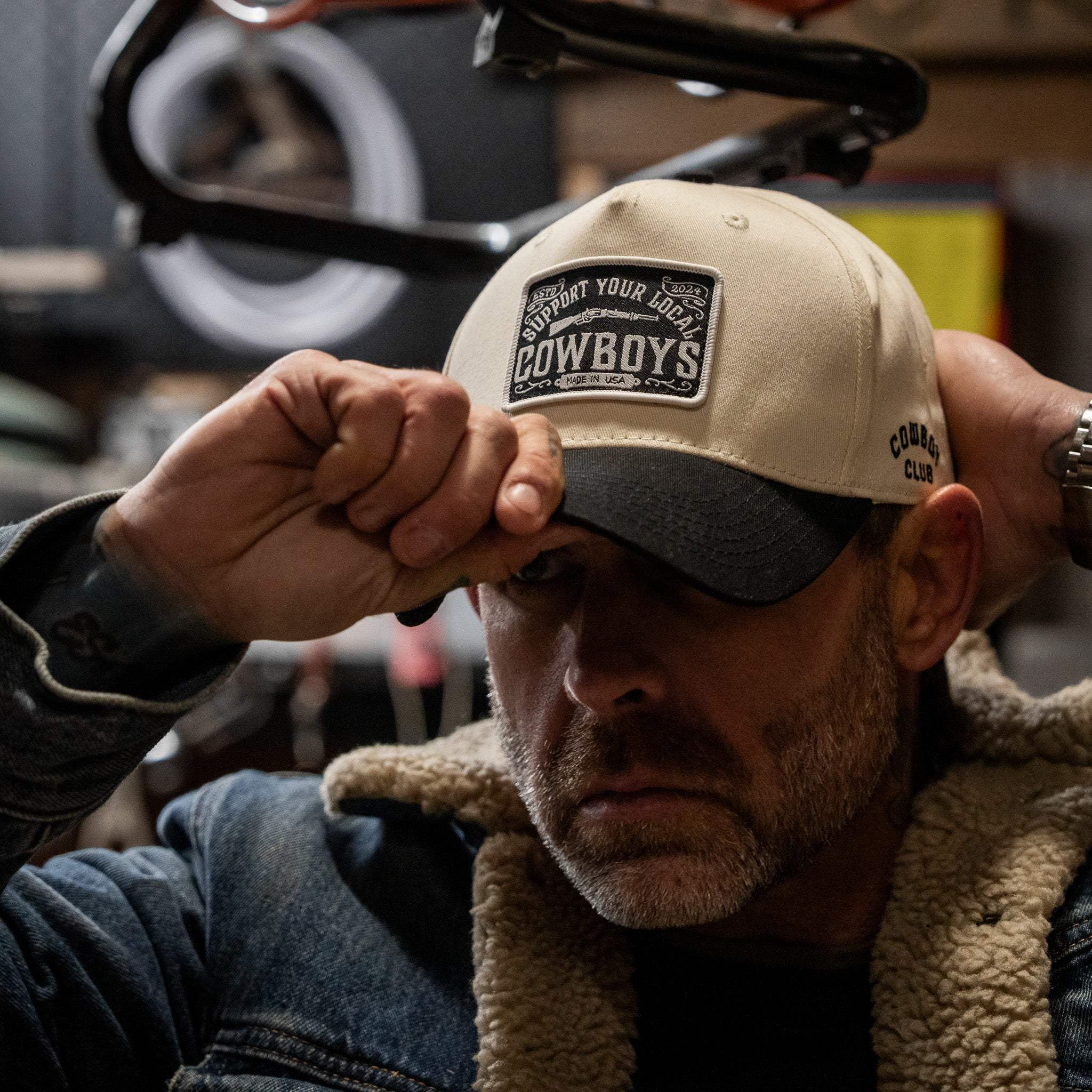 Support Your Local Cowboys Patch Workhorse Snapback Hat - Image 2