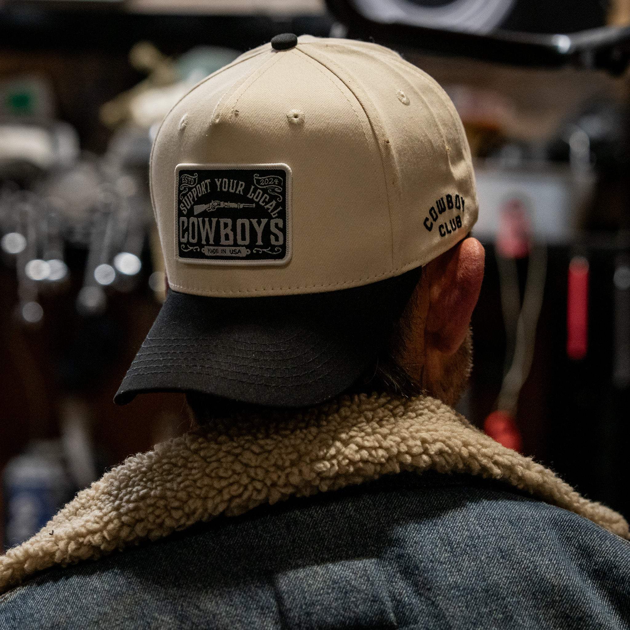 Support Your Local Cowboys Patch Workhorse Snapback Hat - Image 6