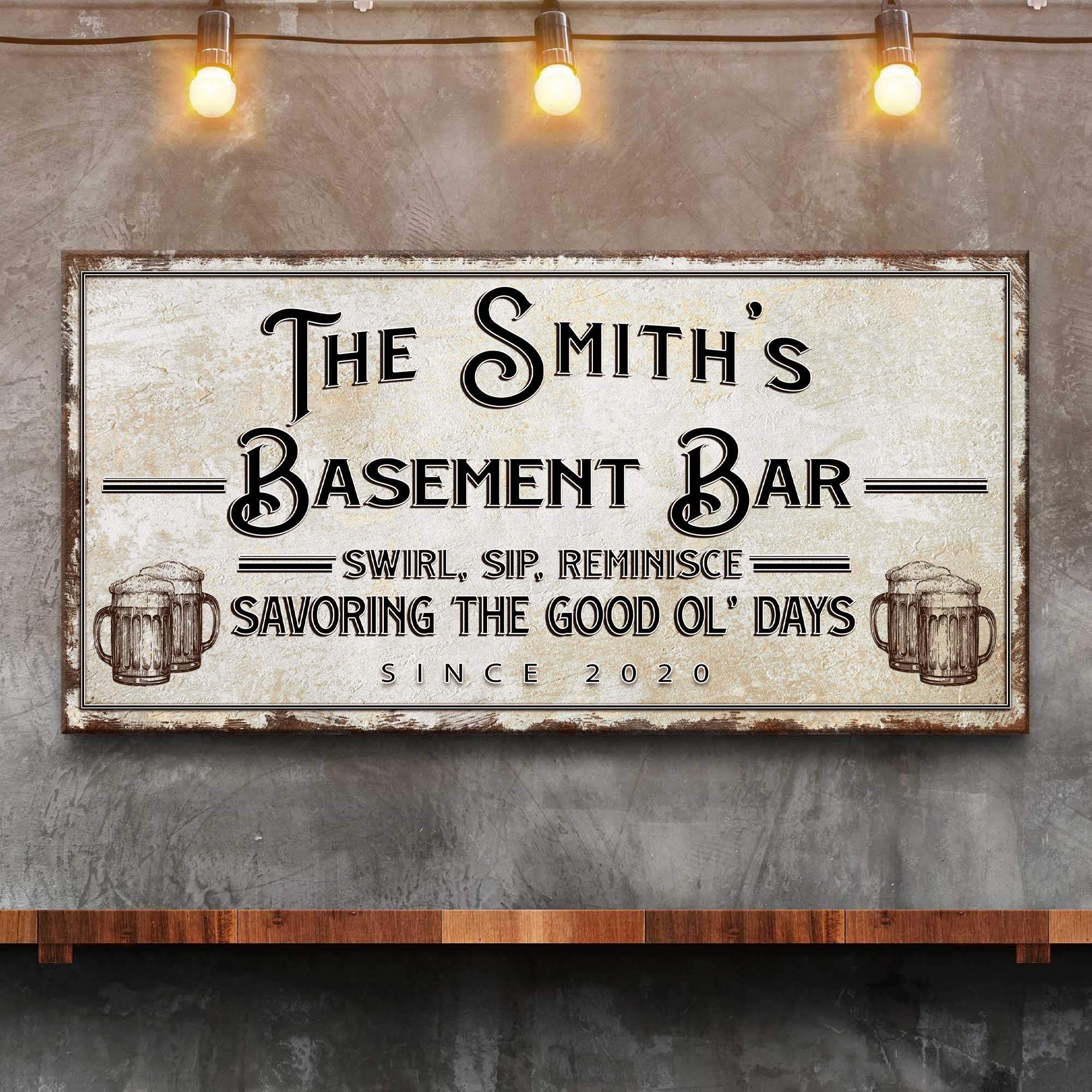 Swirl, Sip, Reminisce Basement Bar Sign - Image 2