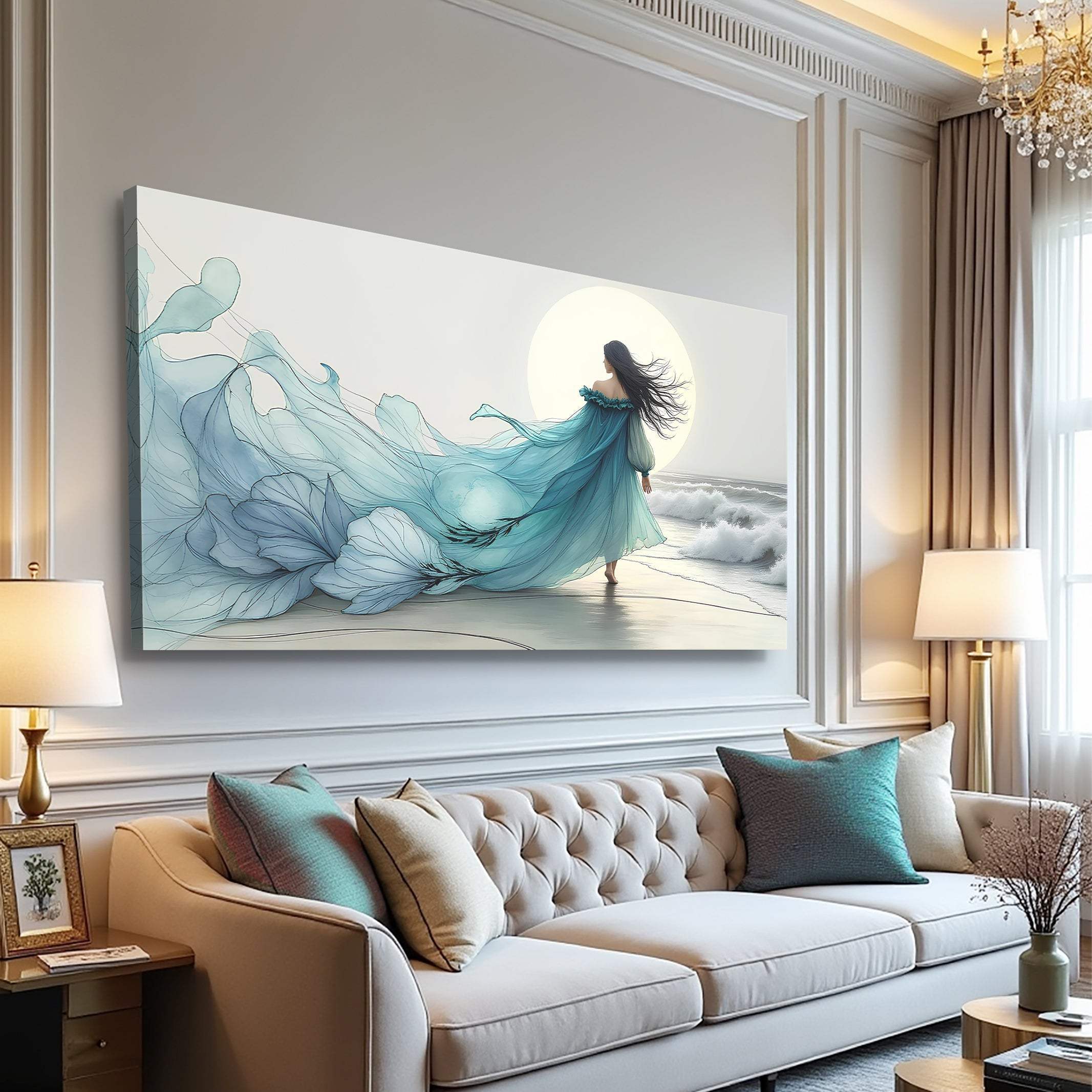Swirling Winds by the Ocean Abstract Wall Art - Image 4
