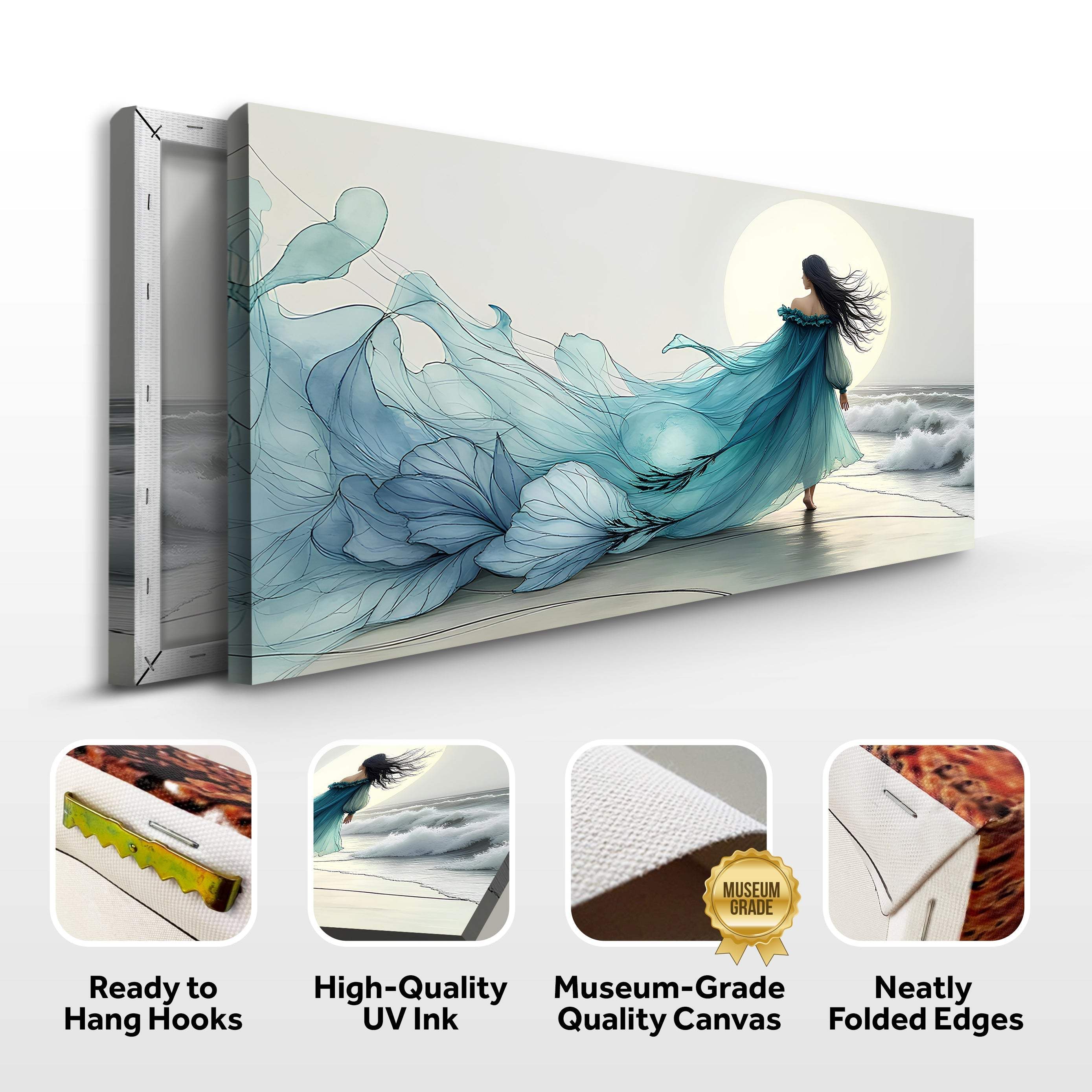 Swirling Winds by the Ocean Abstract Wall Art - Image 8