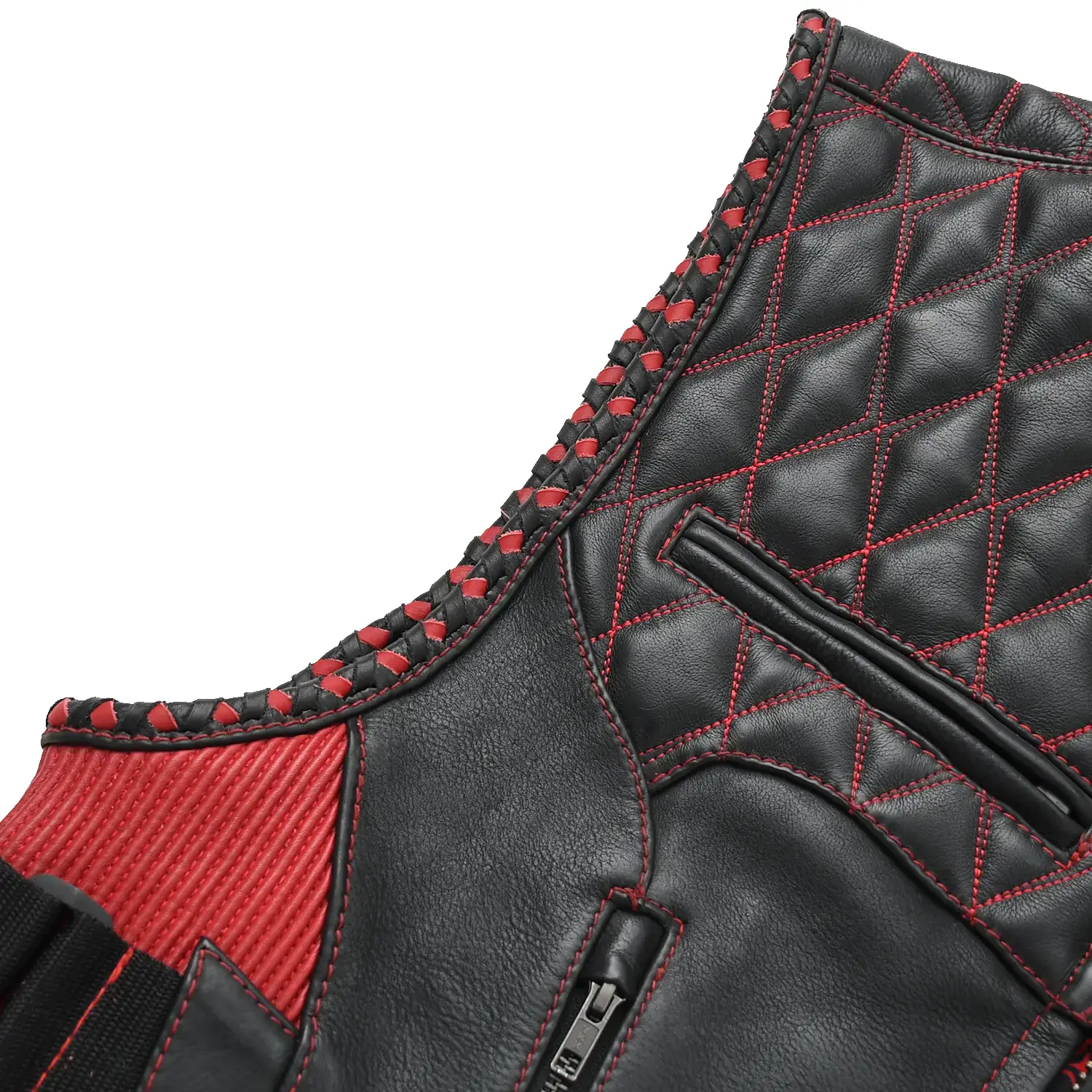 Tactical Emerald Men’s Motorcycle Leather Vest - Image 18