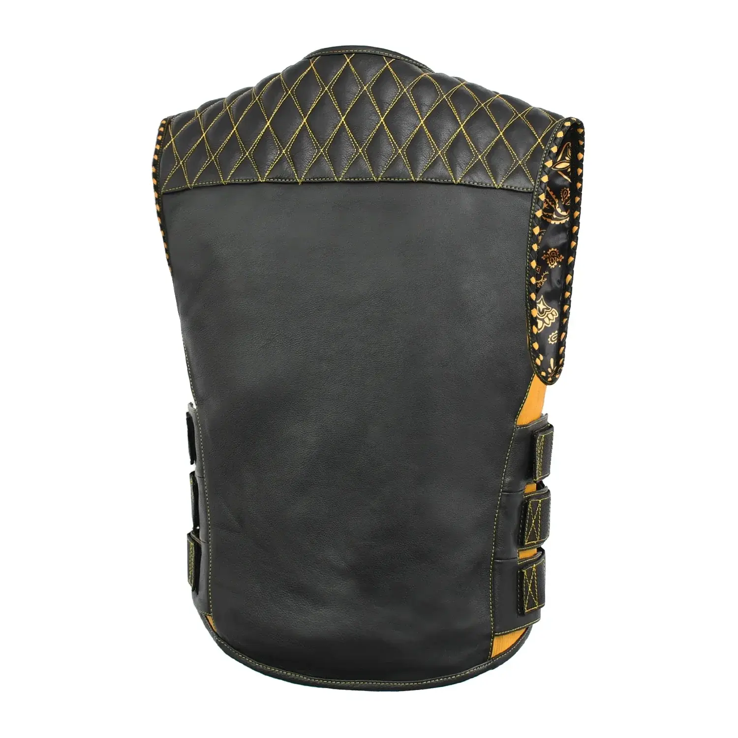 Tactical Emerald Men’s Motorcycle Leather Vest - Image 27