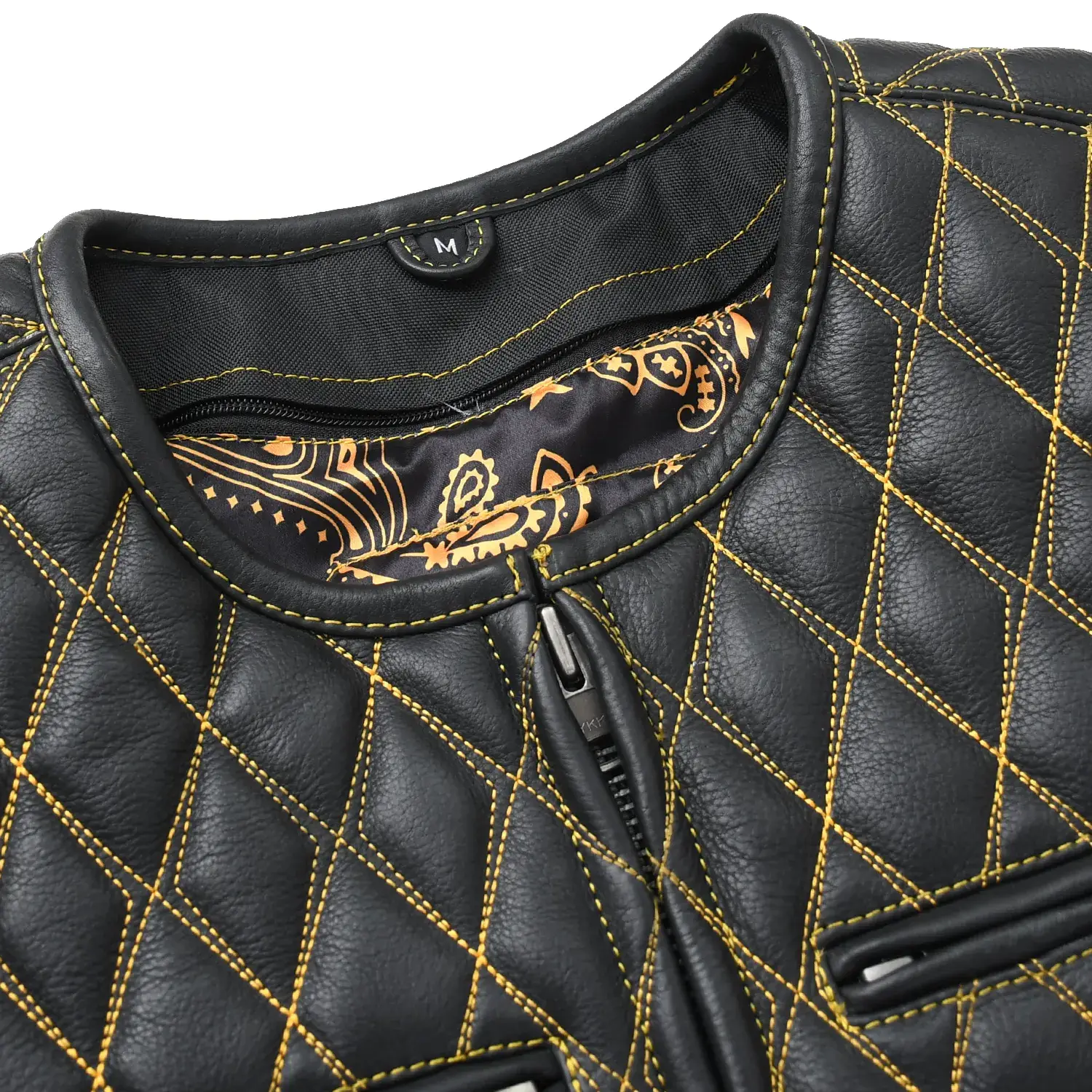 Tactical Emerald Men’s Motorcycle Leather Vest - Image 28
