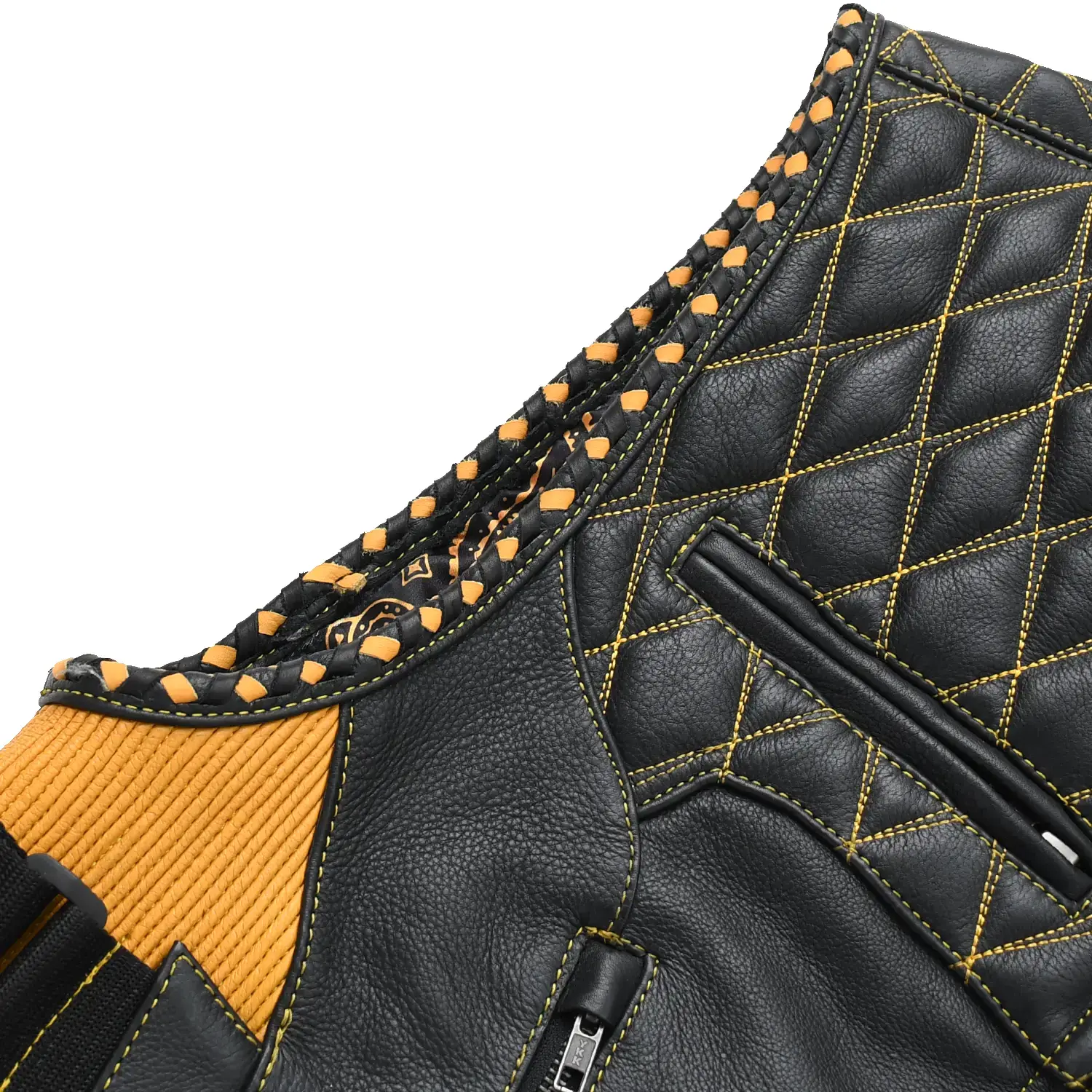 Tactical Emerald Men’s Motorcycle Leather Vest - Image 33