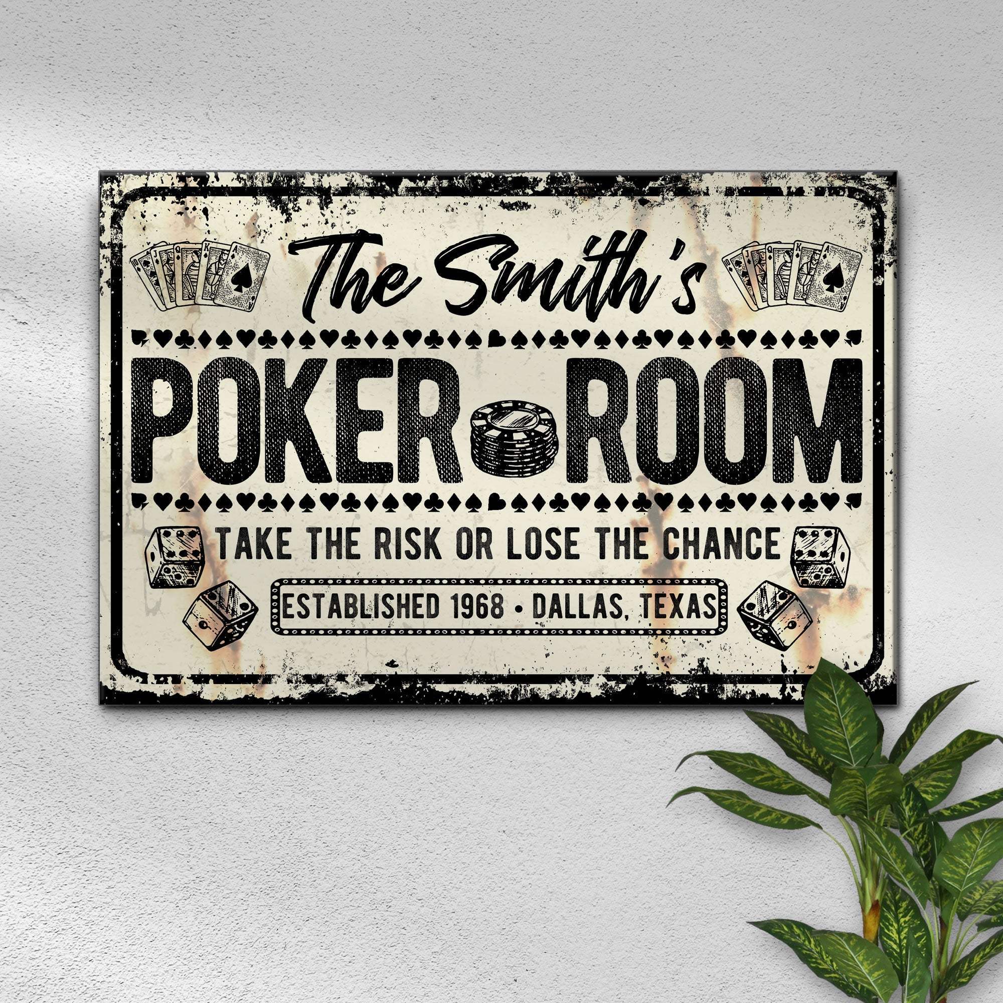 Take The Risk Poker Room Sign - Image 3
