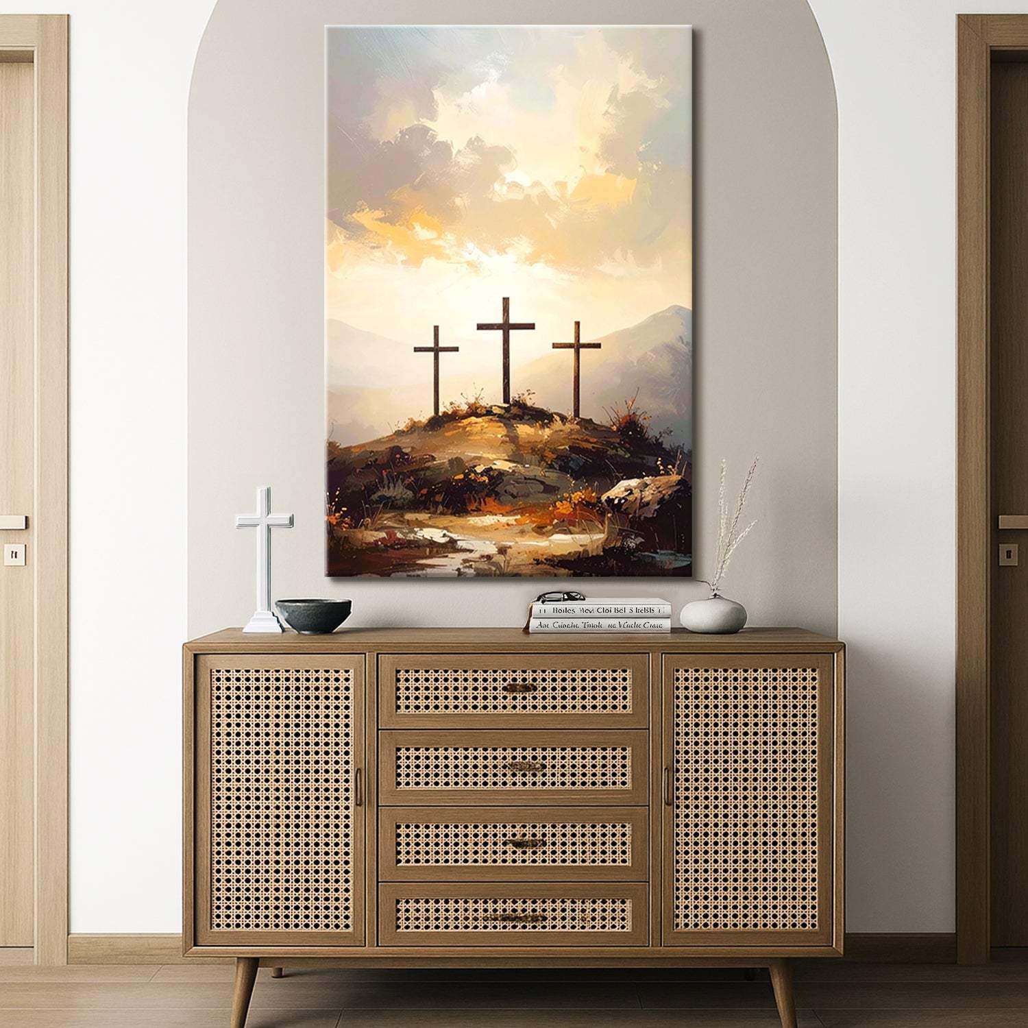 Three Crosses on Calvary Faith Wall Art - Image 3