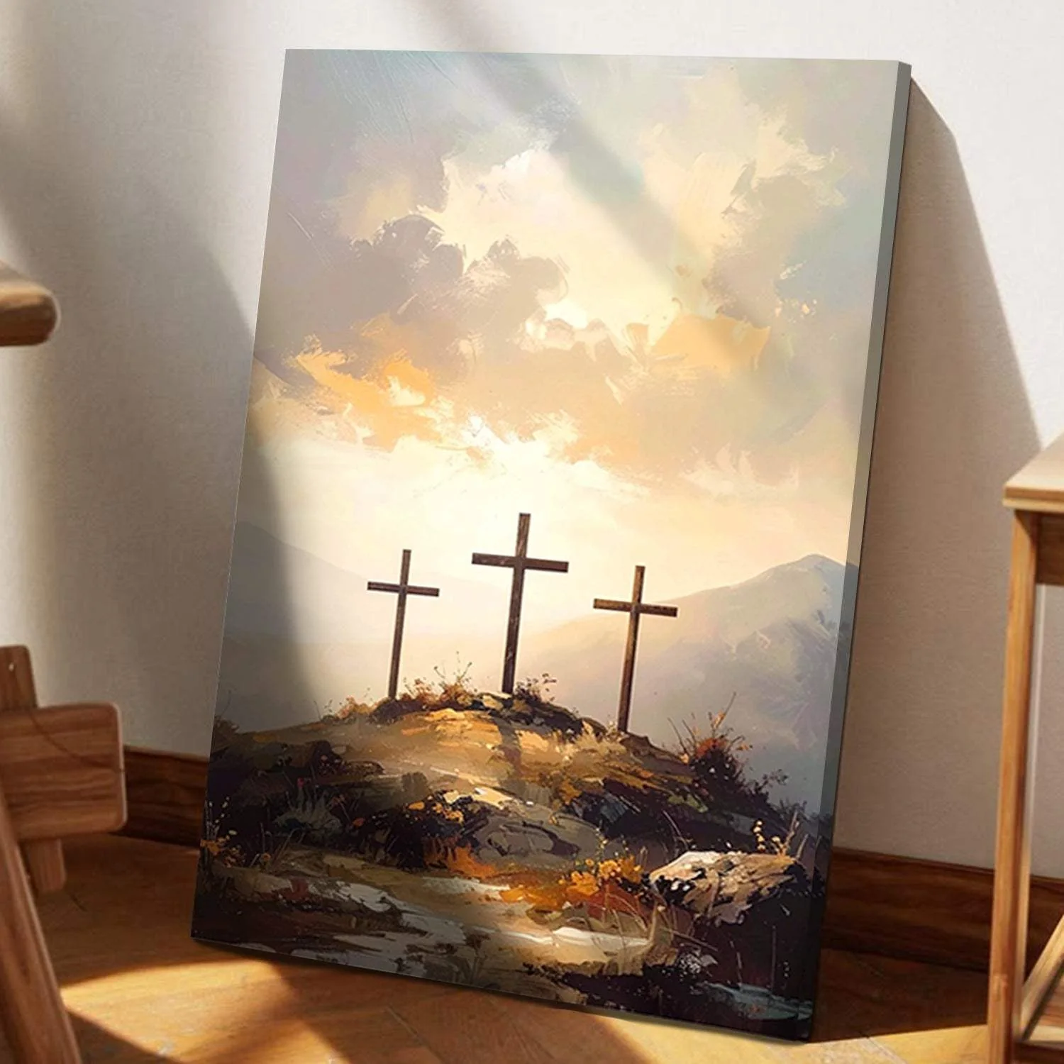 Three Crosses on Calvary Faith Wall Art - Image 5