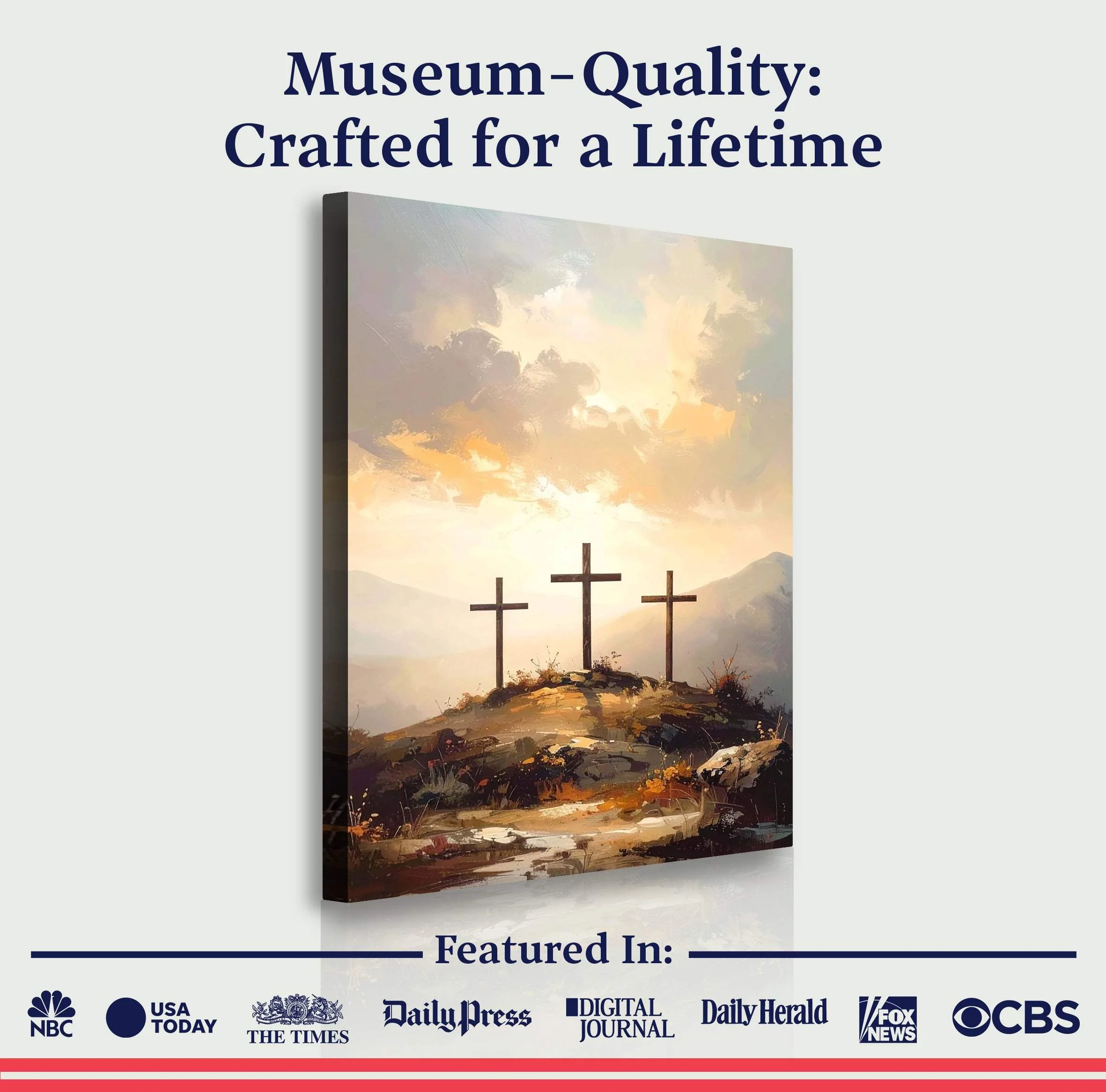 Three Crosses on Calvary Faith Wall Art - Image 6