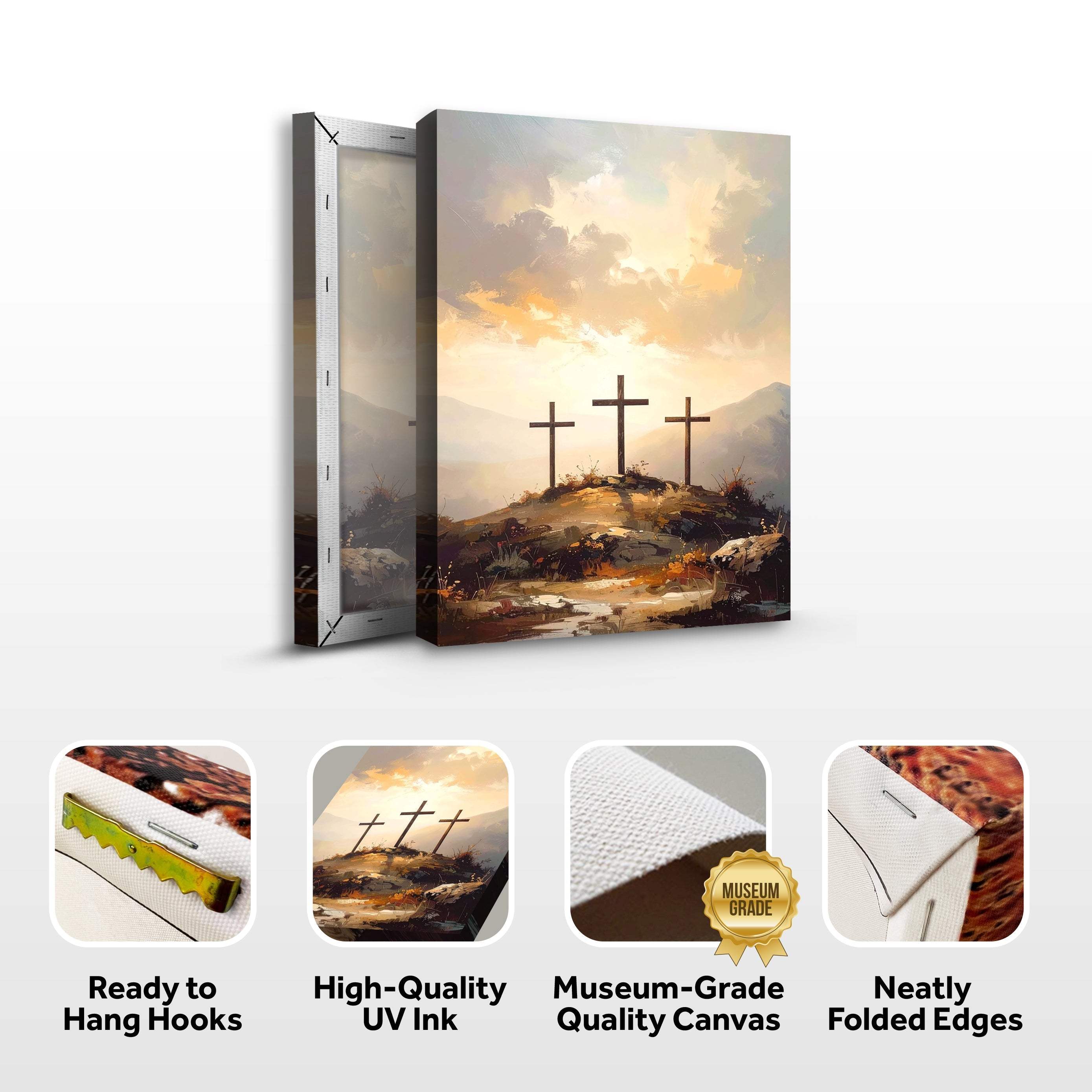 Three Crosses on Calvary Faith Wall Art - Image 8