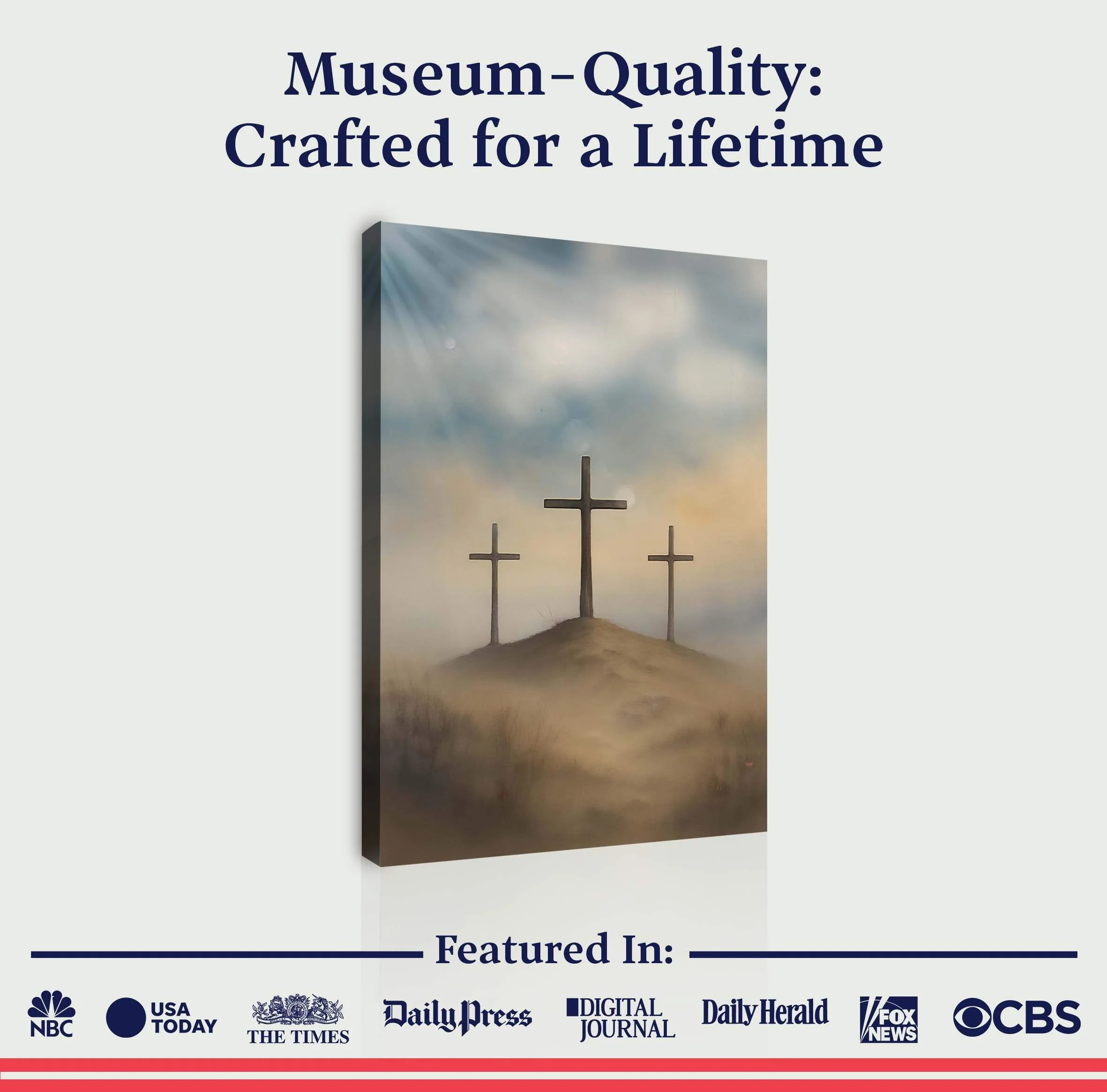 Three Crosses on Calvary Faith Wall Art II - Image 6
