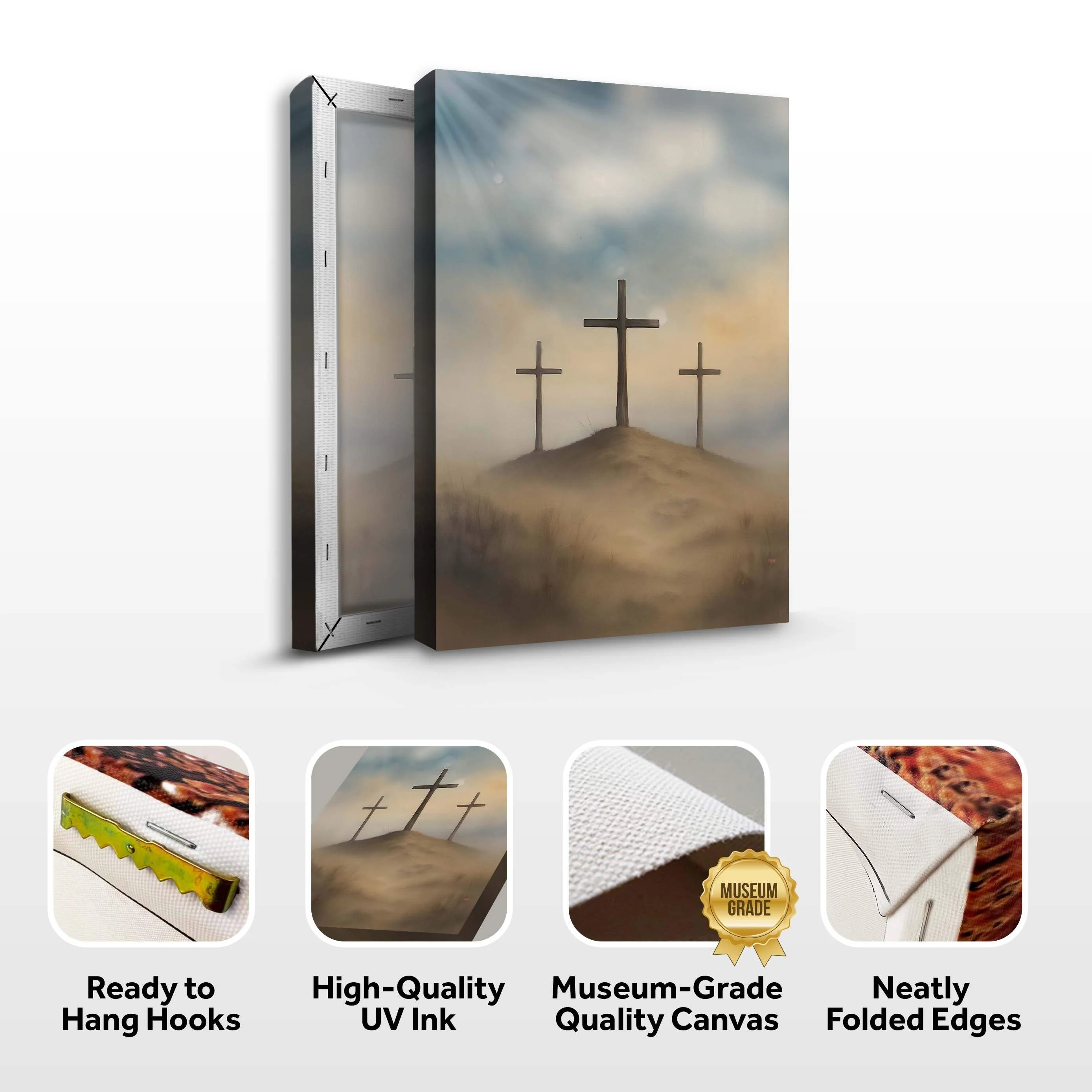 Three Crosses on Calvary Faith Wall Art II - Image 8