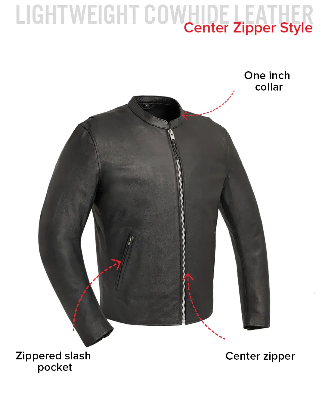 Titan Men's Motorcycle Leather Jacket - Image 7