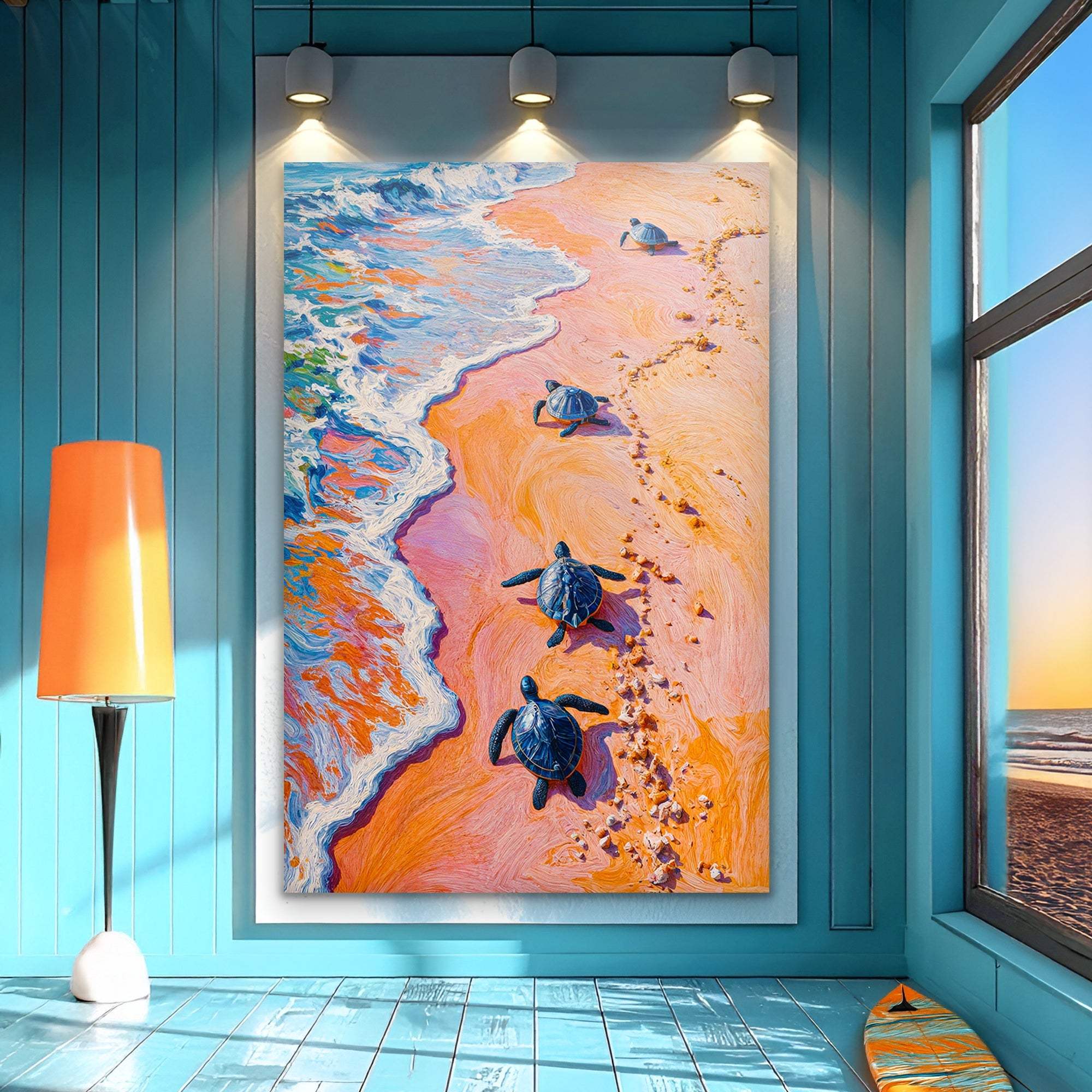 Turtles' Journey To The Sea Wall Art - Image 5