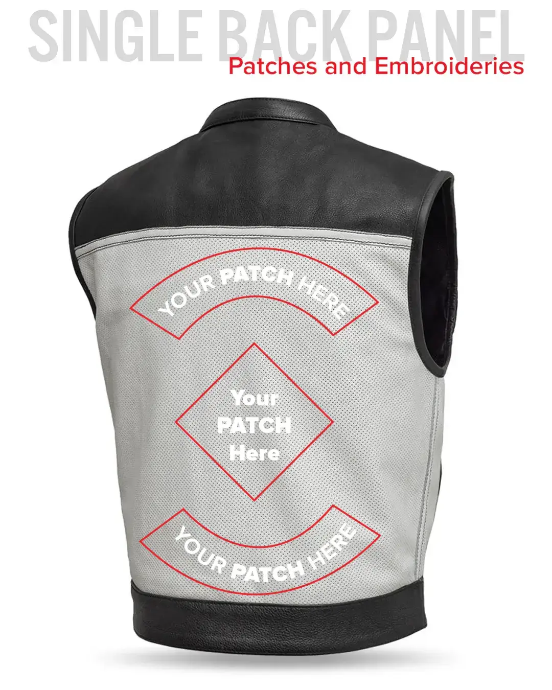 Two Tone Lowrider Perforated Men's Leather Vest - Image 16